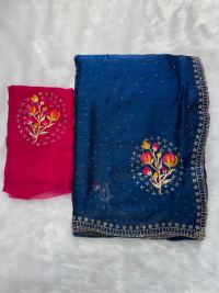 Deep Purple Blum Blossom Sarees