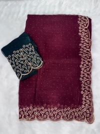 Burgundy Zari Bridal Grace