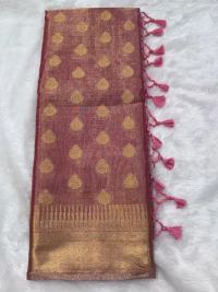 Magenta Zari Tissue Golden Butta Fancy