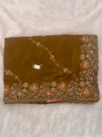 Golden Yellow Zari Fancy Border Saree