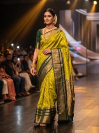Golden Yellow Silk Radiance Ramp Walk Saree