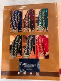 SATIN CHIFFON CRAPE WITH CONTAST BLOUSE