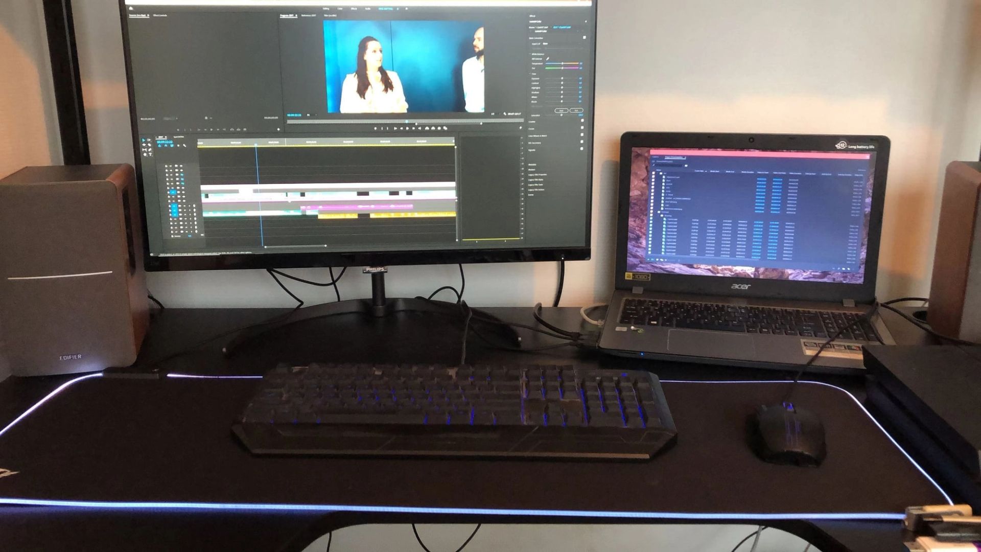 Bold Productions tijdens het editen van videografie.