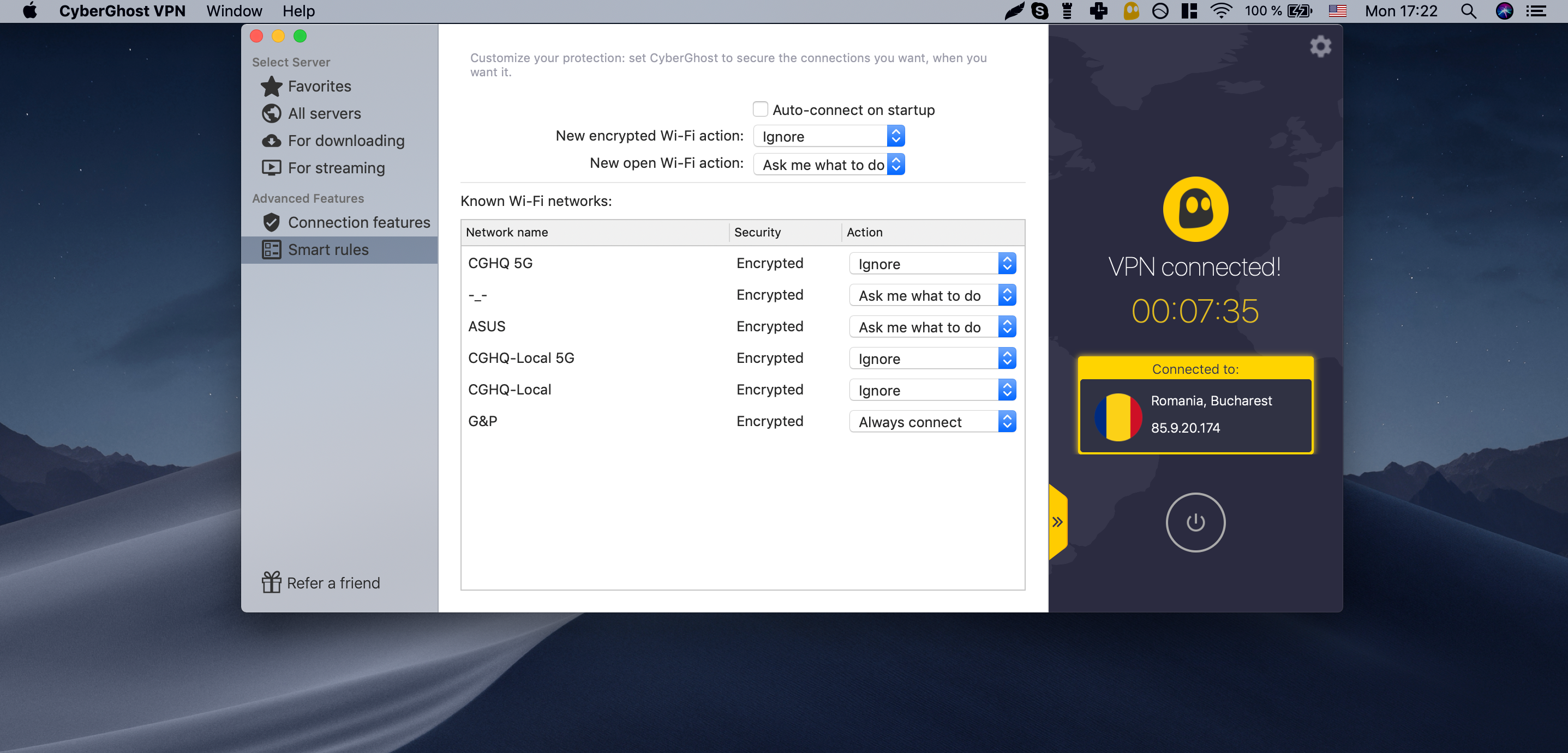 CyberGhost VPN screenshot