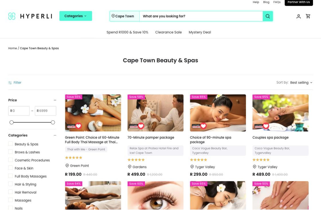 screenshot of hyperli ecommerce project by realm digital