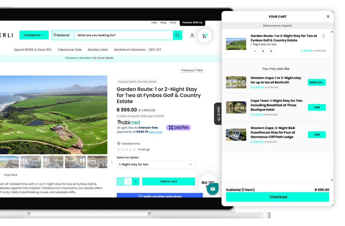 screenshot of hyperli ecommerce project by realm digital