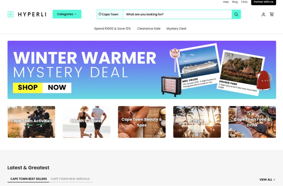 screenshot of hyperli ecommerce project by realm digital