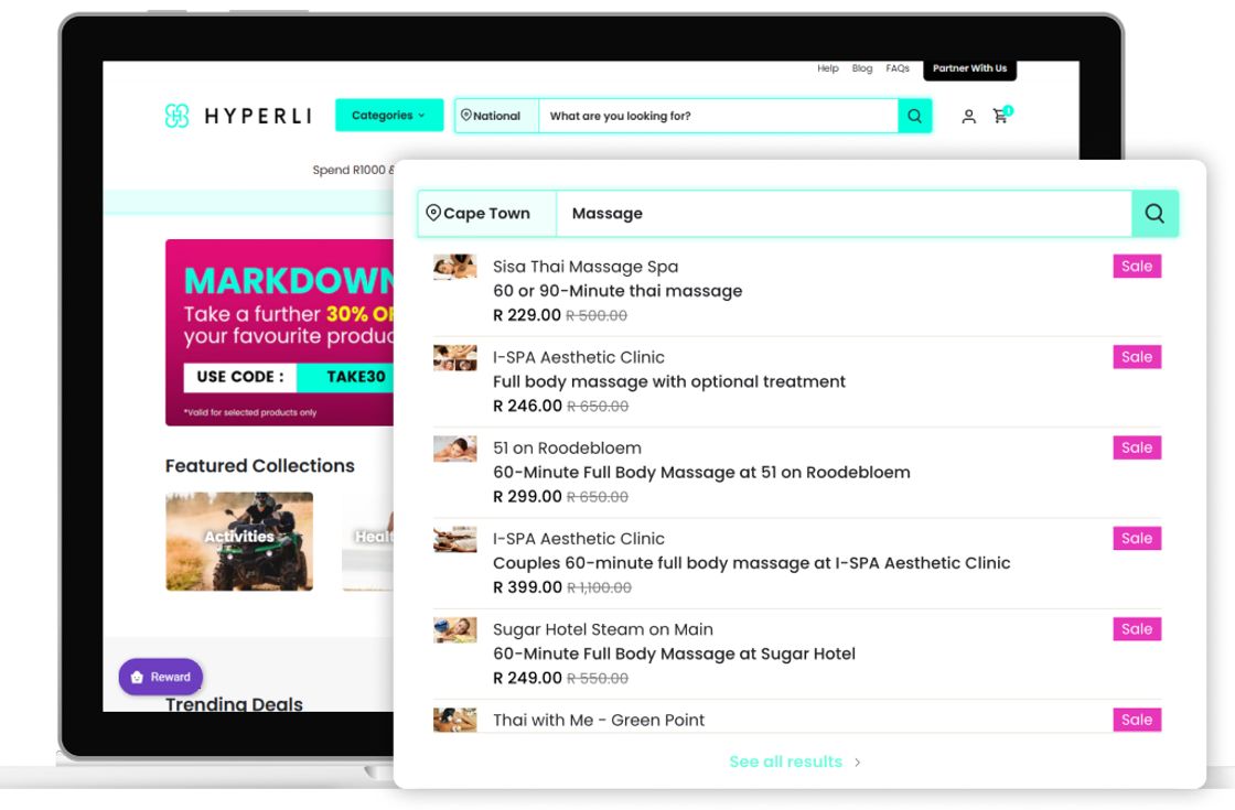 screenshot of hyperli ecommerce project by realm digital