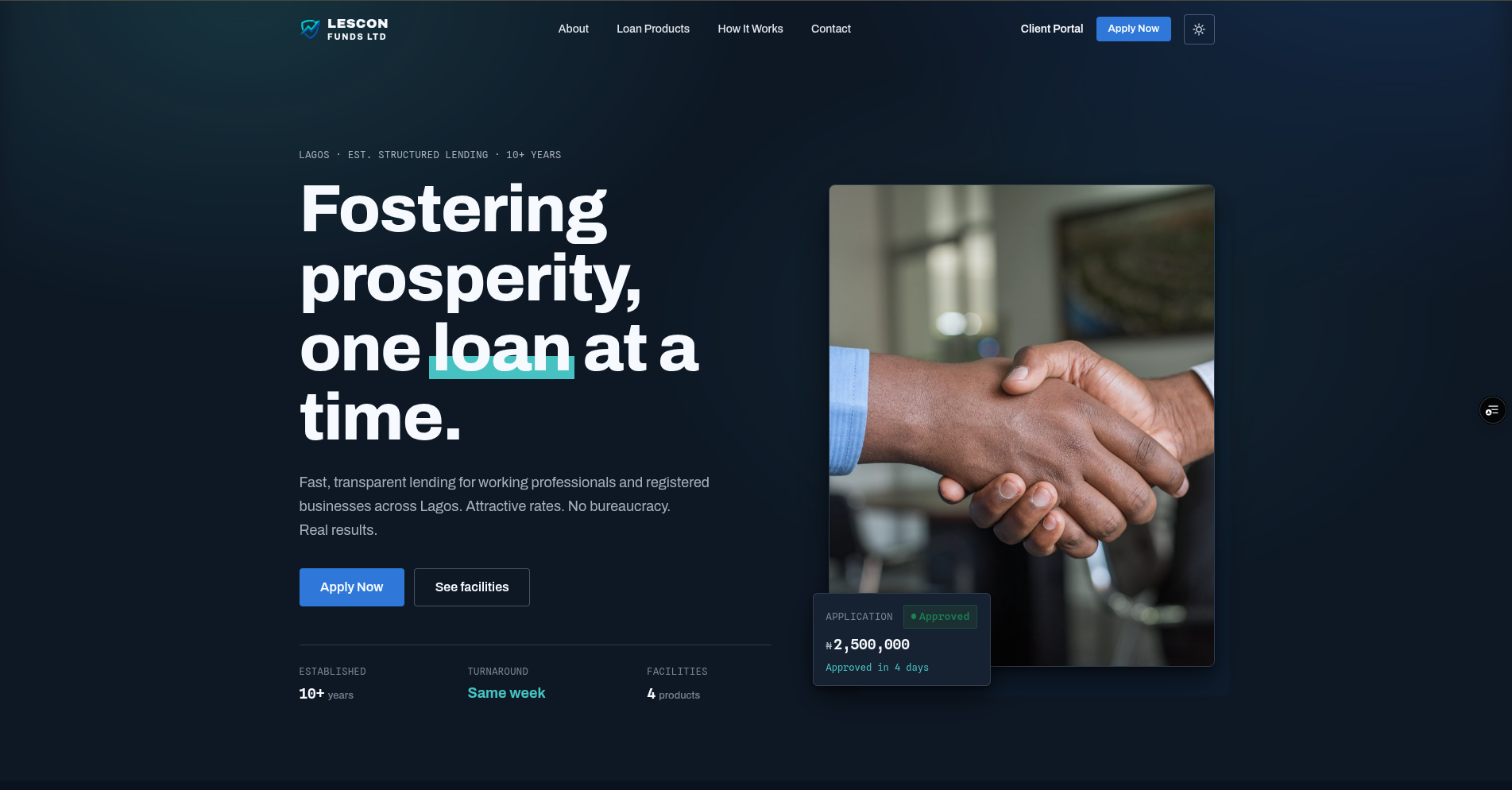  Lescon Funds — Loan Operations and Customer Portal Platform