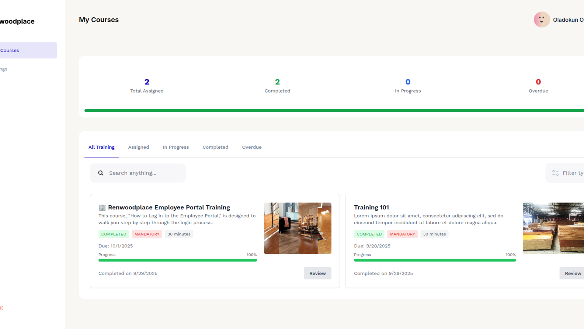 Renwoodplace HRM & Training System