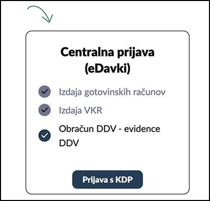 Centralna prijava znotraj spletne aplikacije Mini Blagajna