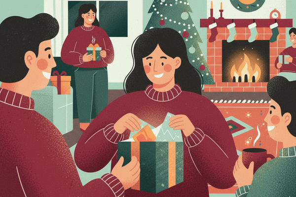 chica abriendo regalos