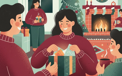 chica abriendo regalos