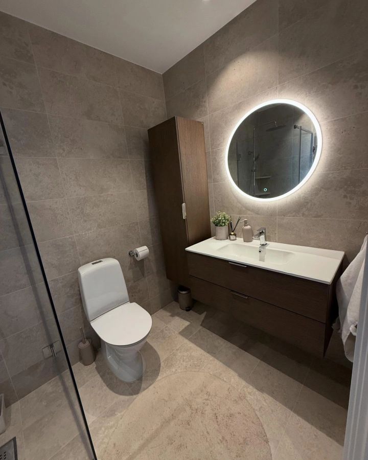Badrumsrenovering i Sollentuna .