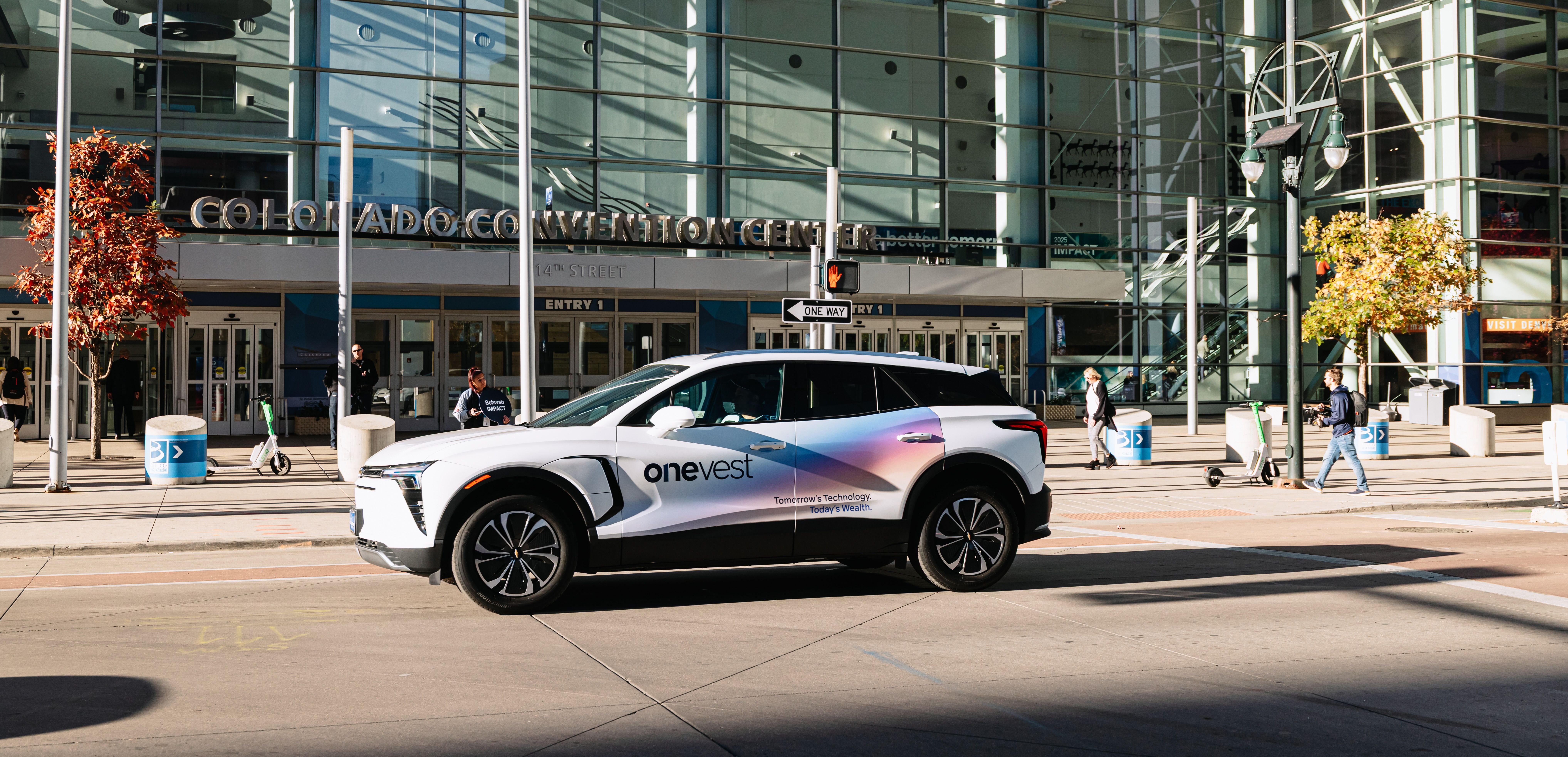 OneVest wrapped car OOH campaign in Denver via GOOD TRAFFIC