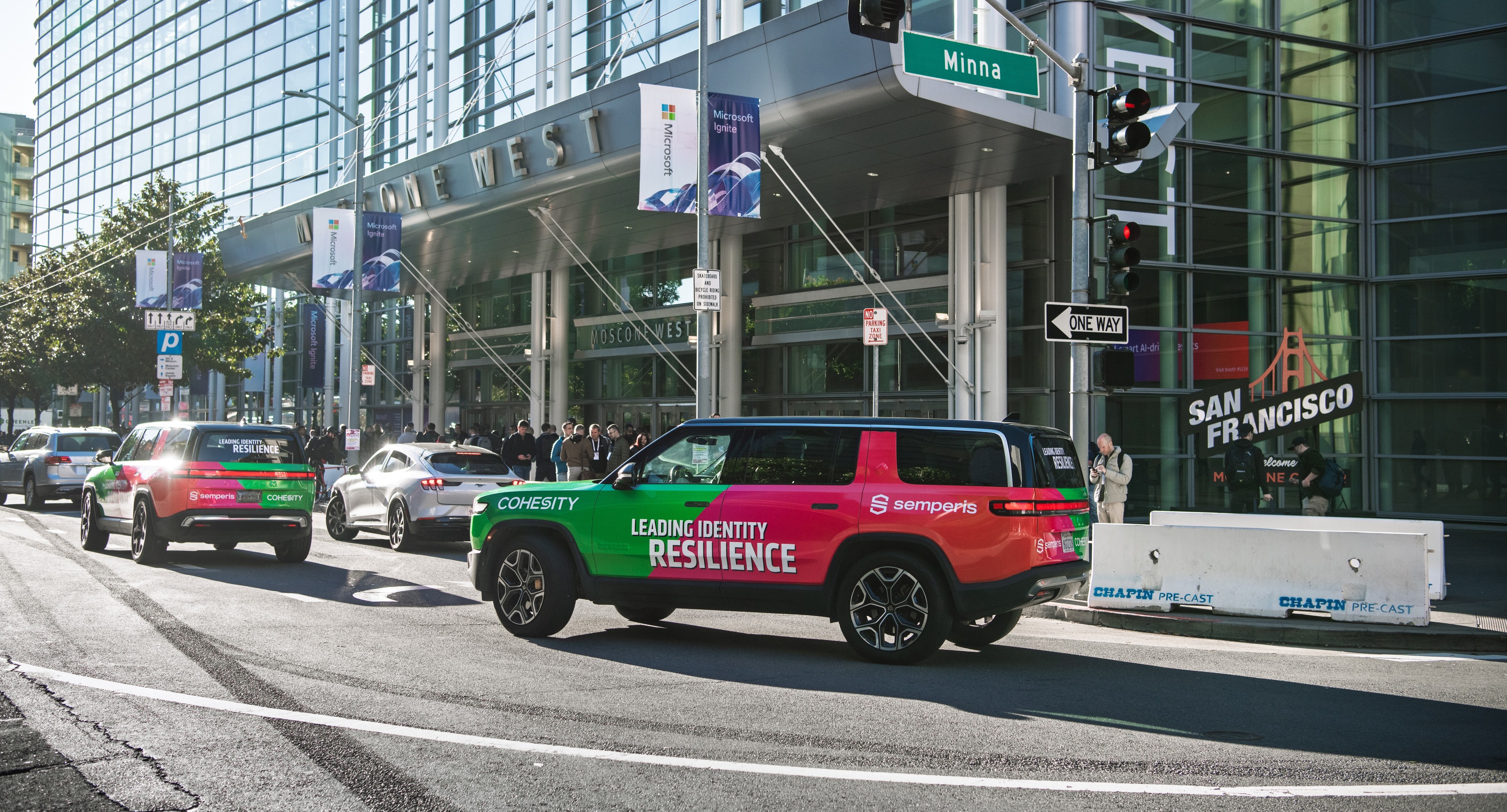 Cohesity wrapped car OOH campaign in San Francisco via GOOD TRAFFIC