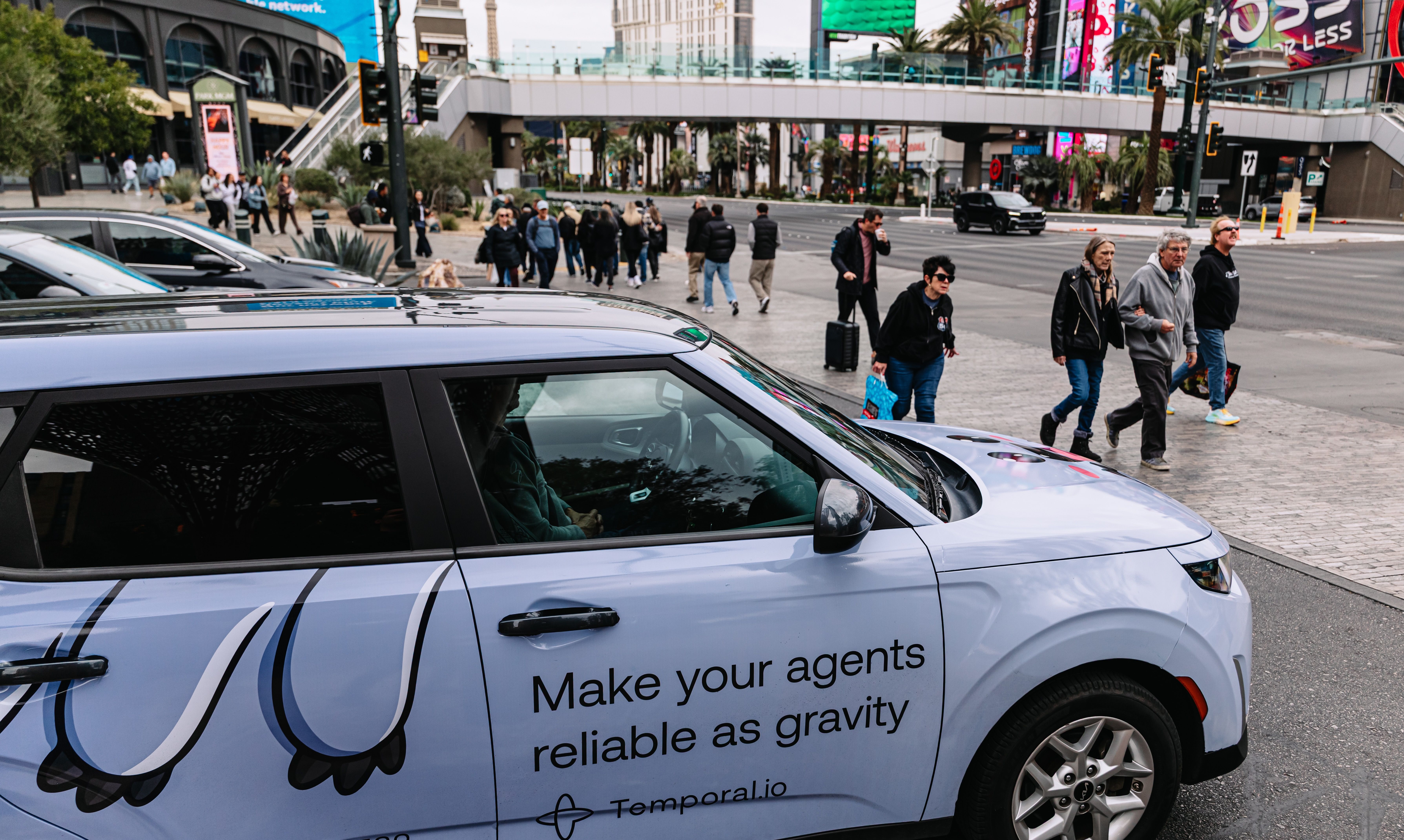 Temporal.io wrapped car OOH campaign in Las Vegas via GOODTRAFFIC