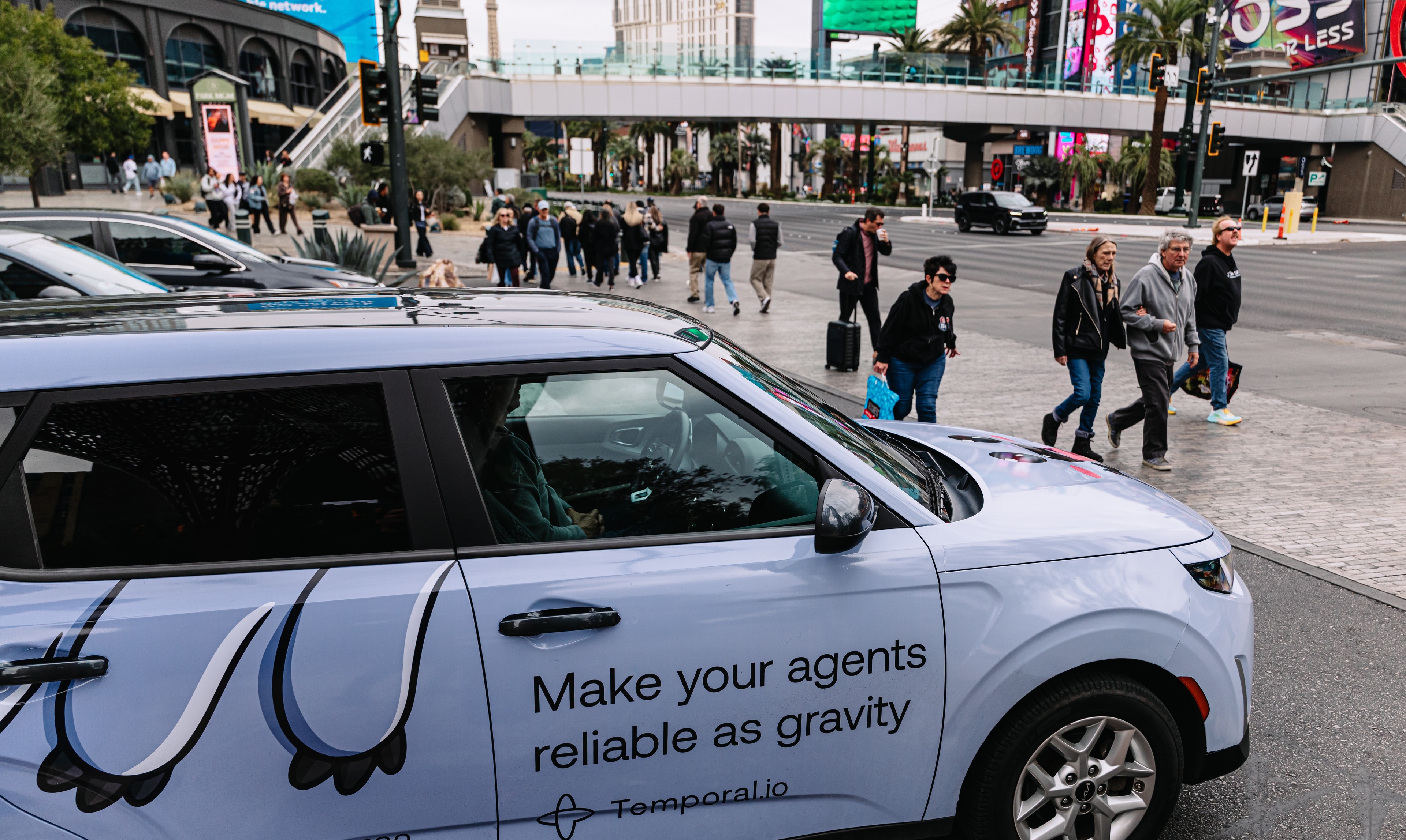 Temporal.io wrapped car OOH campaign in Las Vegas via GOODTRAFFIC