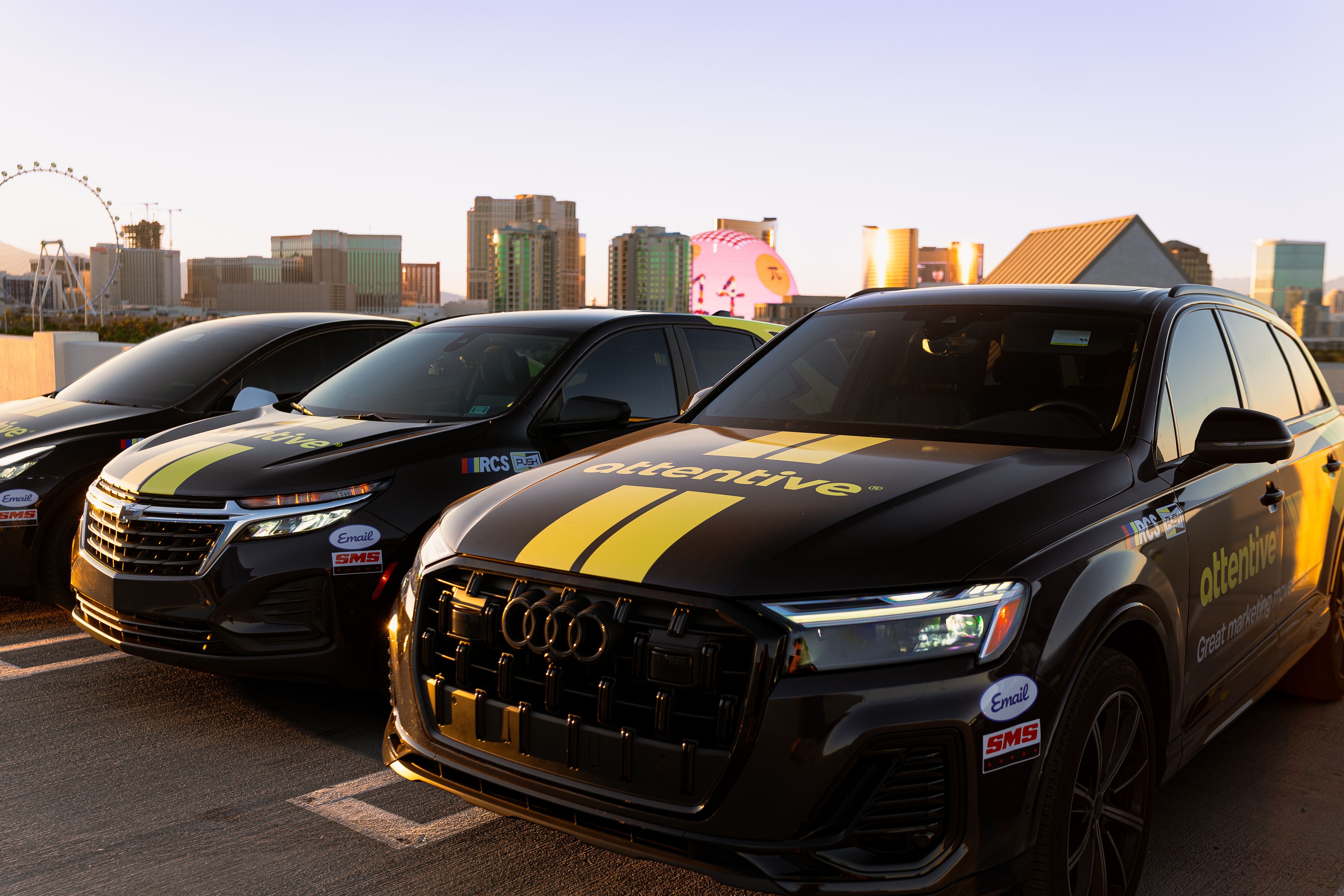 Attentive wrapped car OOH campaign 