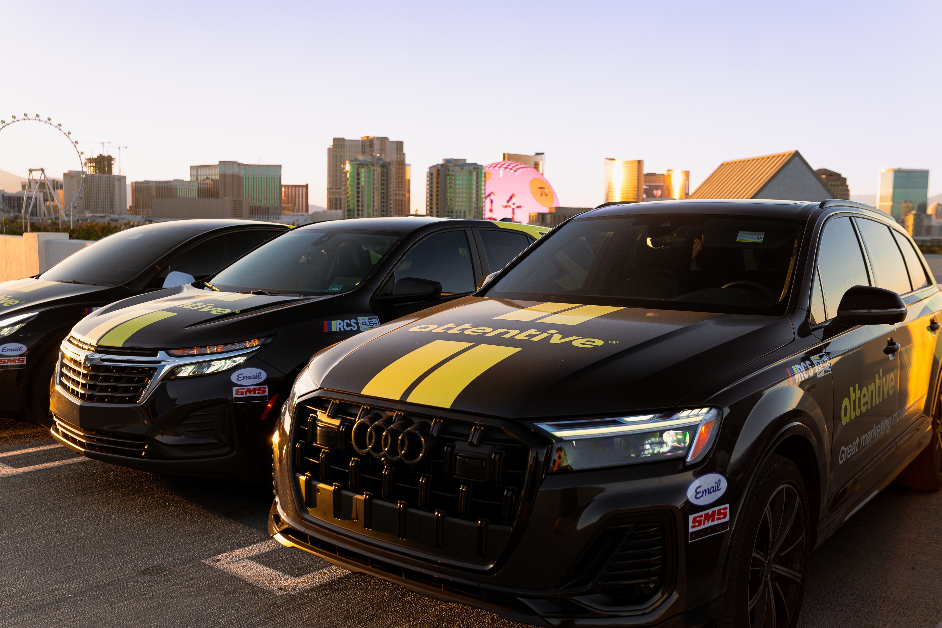 Attentive wrapped car OOH campaign