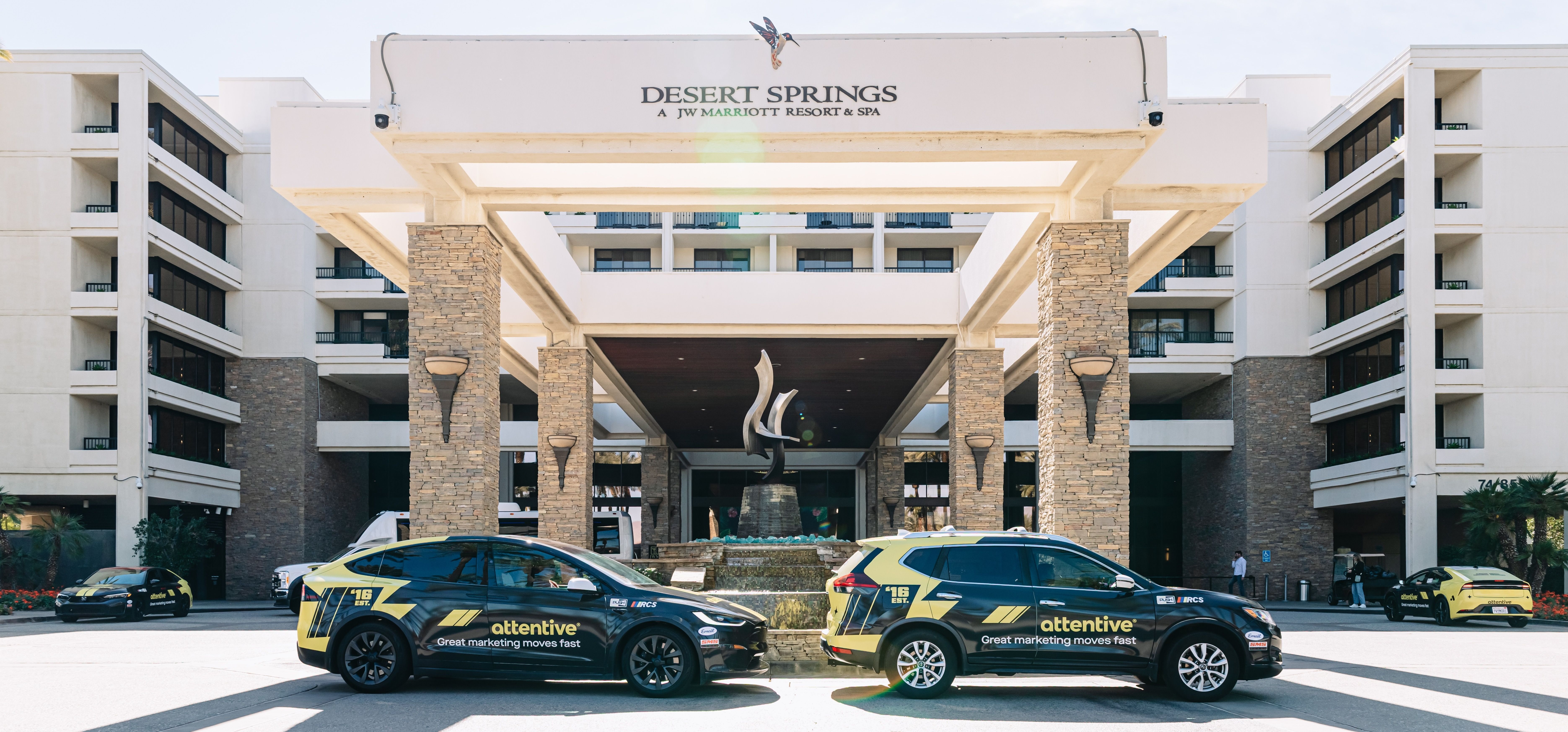 Attentive wrapped car OOH campaign 