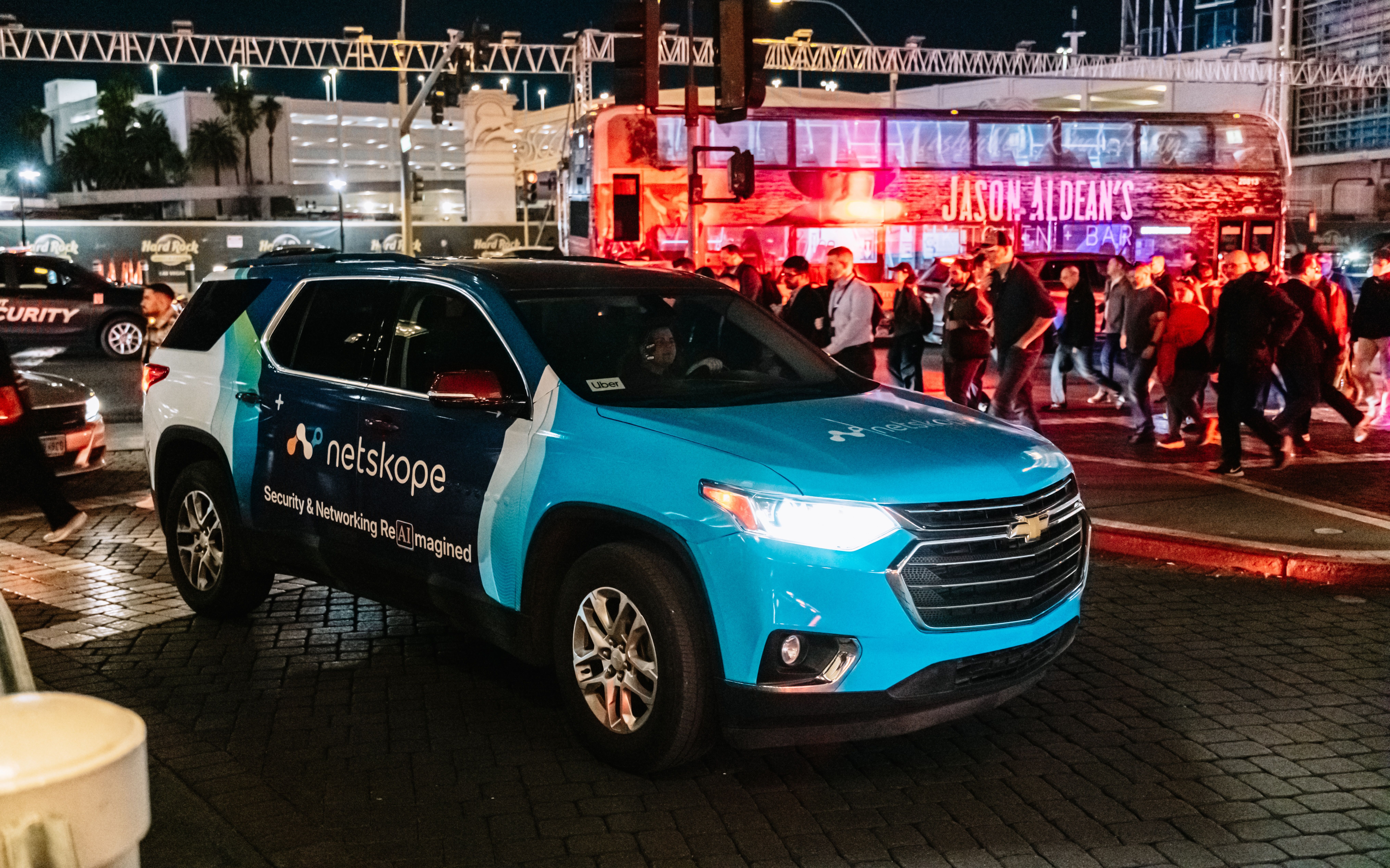 Netskope wrapped car OOH campaign in Las Vegas via GOOD TRAFFIC