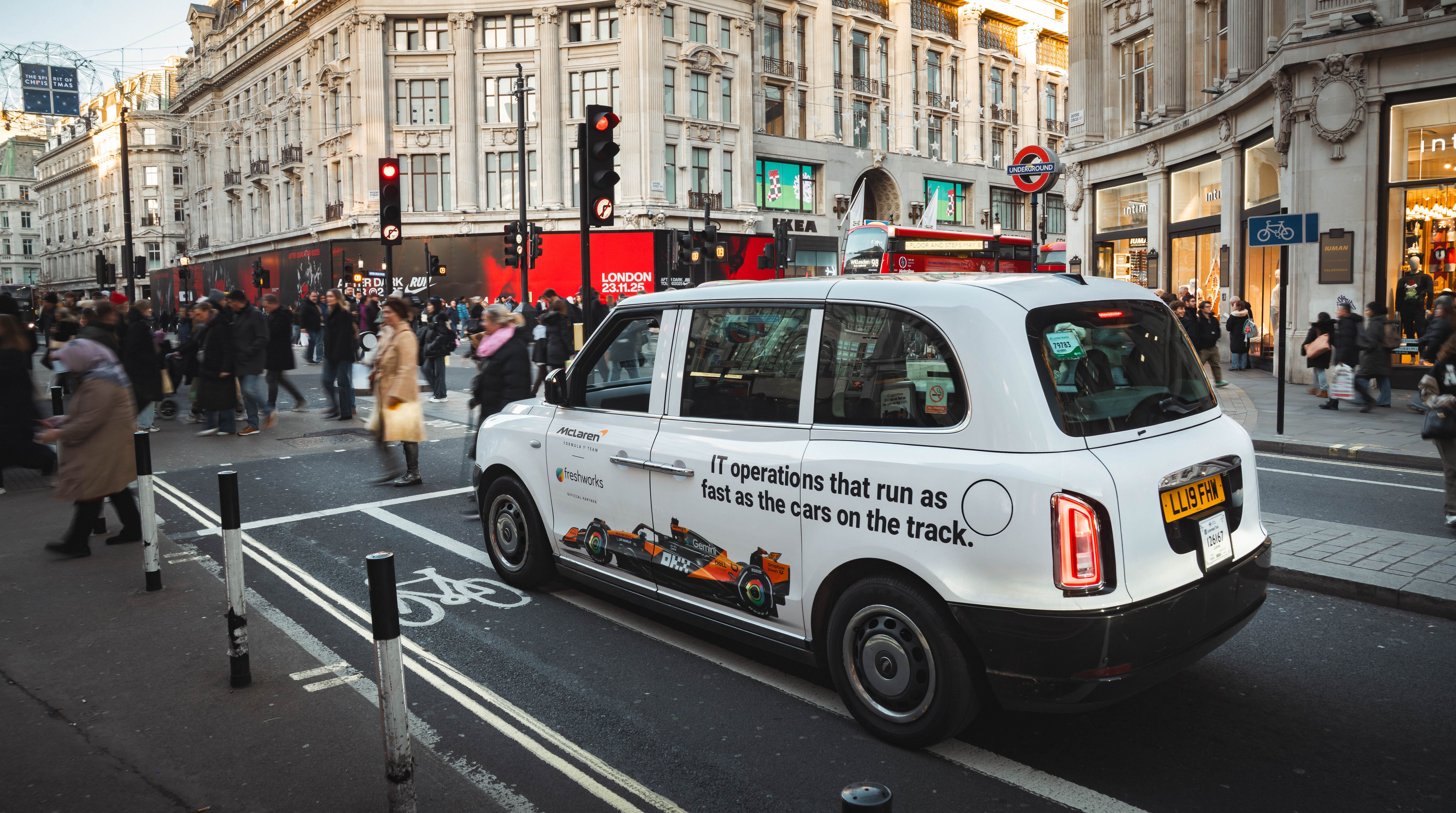 Freshworks wrapped car OOH campaign in London UK via GOOD TRAFFIC