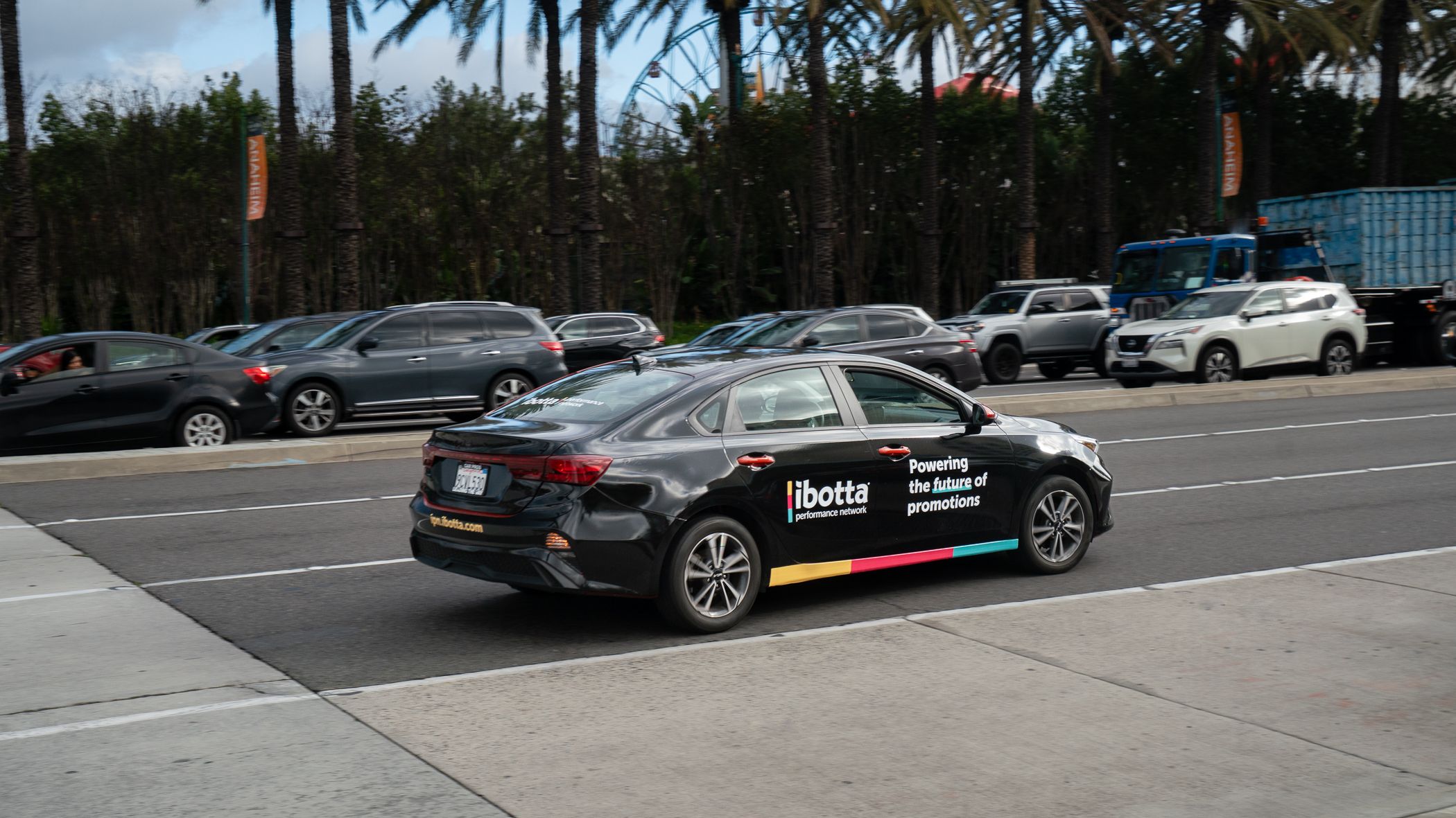 Ibotta wrapped car Good Traffic campaign
