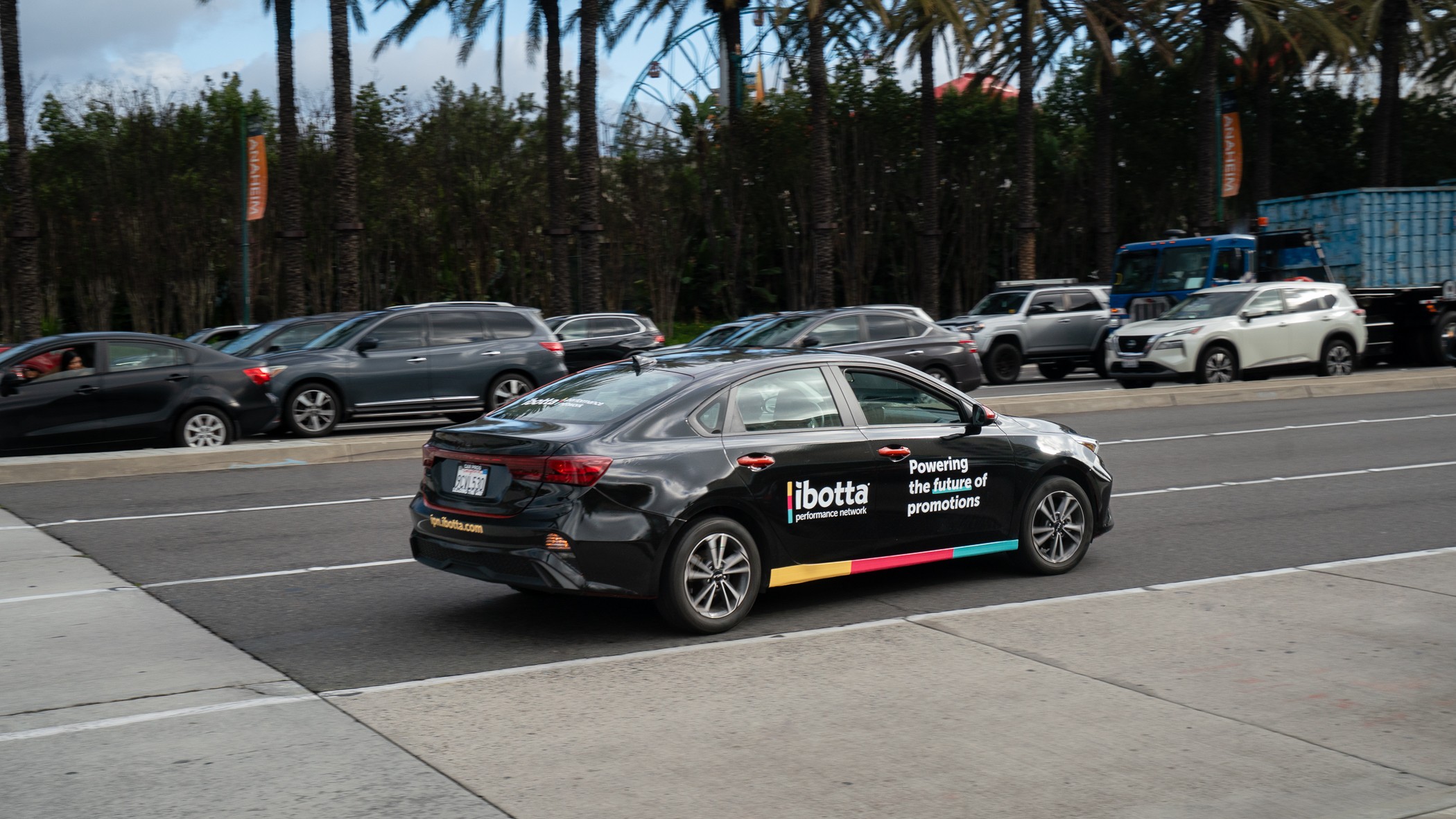 Ibotta wrapped car Good Traffic campaign