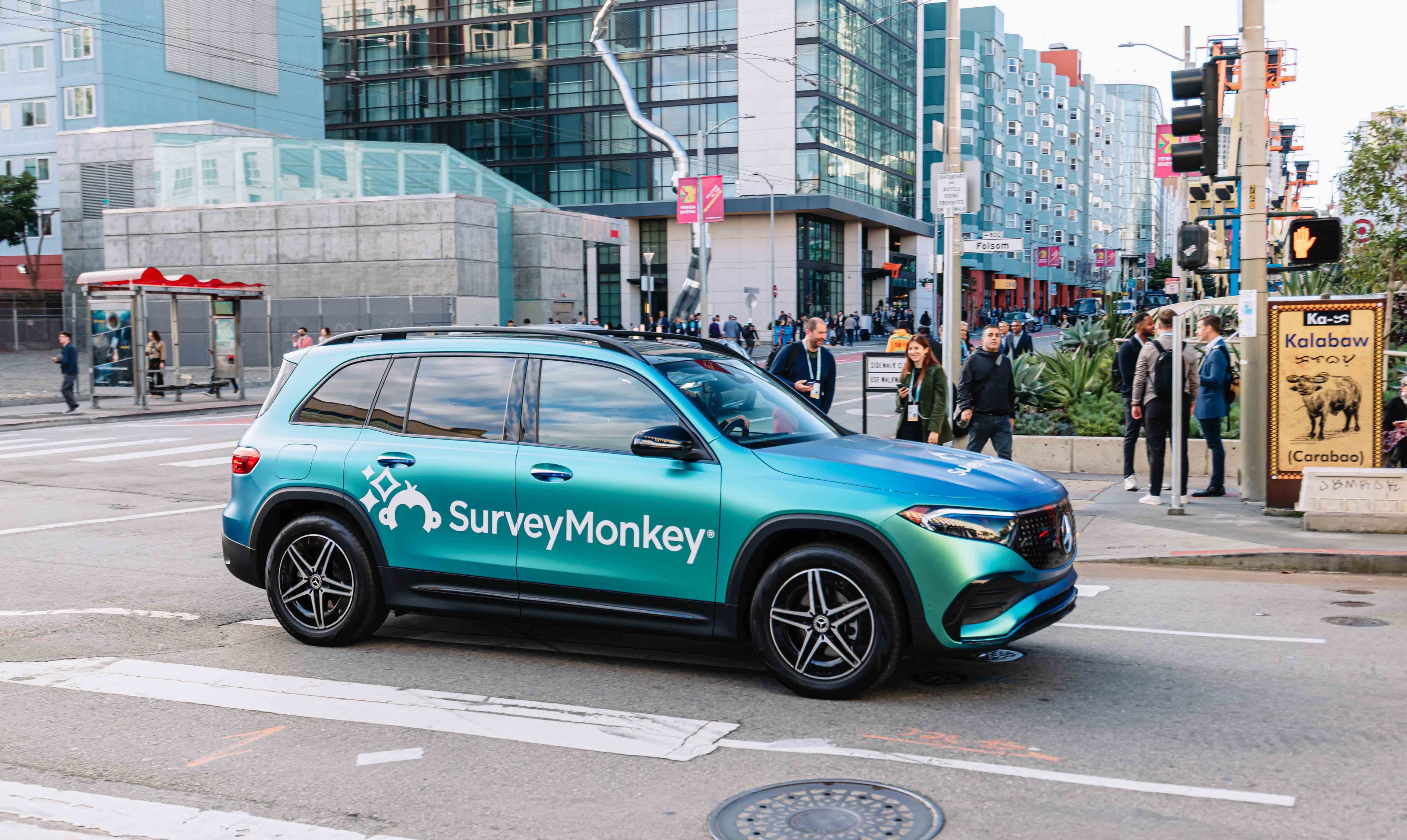 SurveyMonkey wrapped car campaign at Dreamforce
