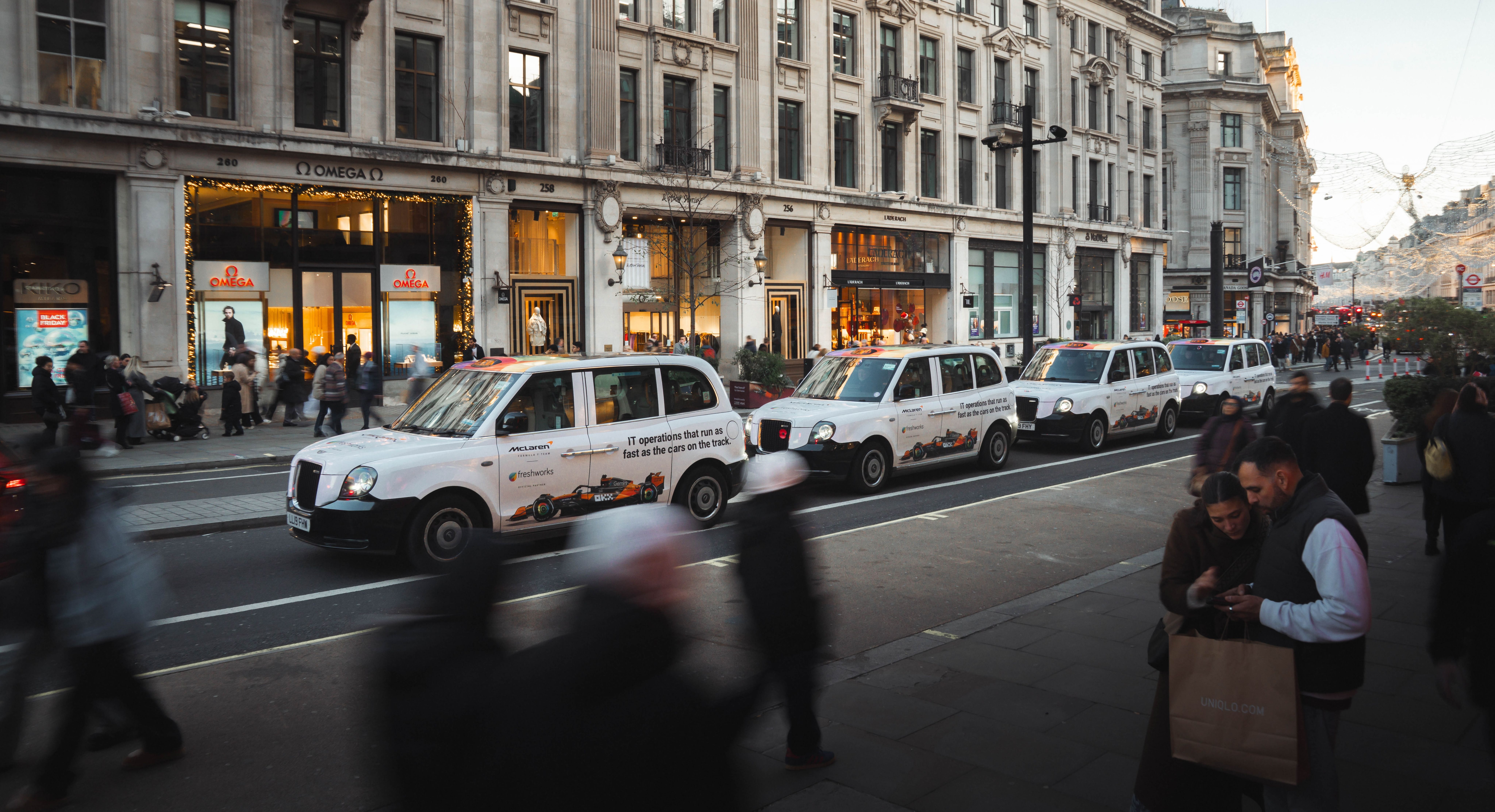 Freshworks wrapped car OOH campaign in London UK via GOOD TRAFFIC
