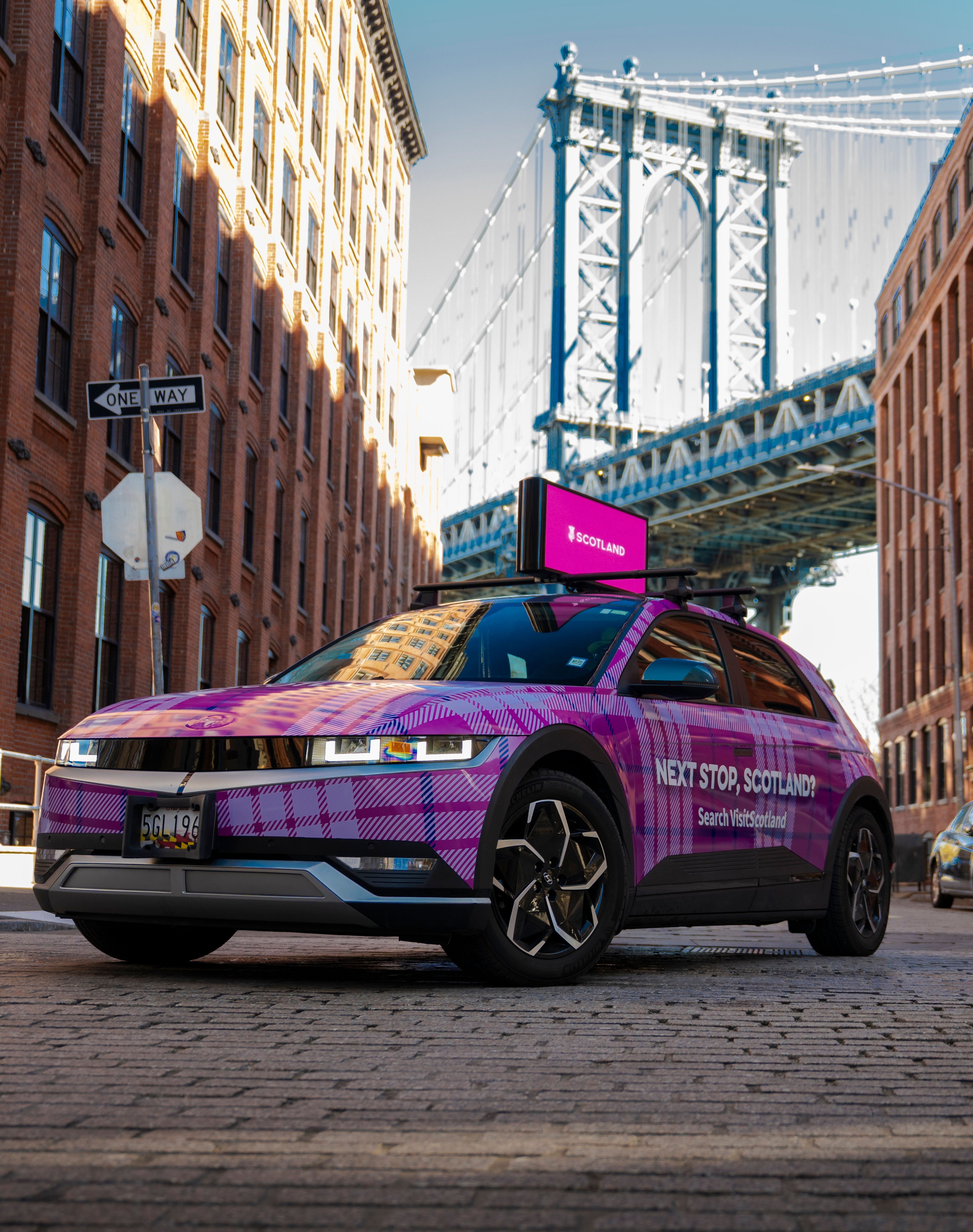 Visit Scotland wrapped car in Brooklyn