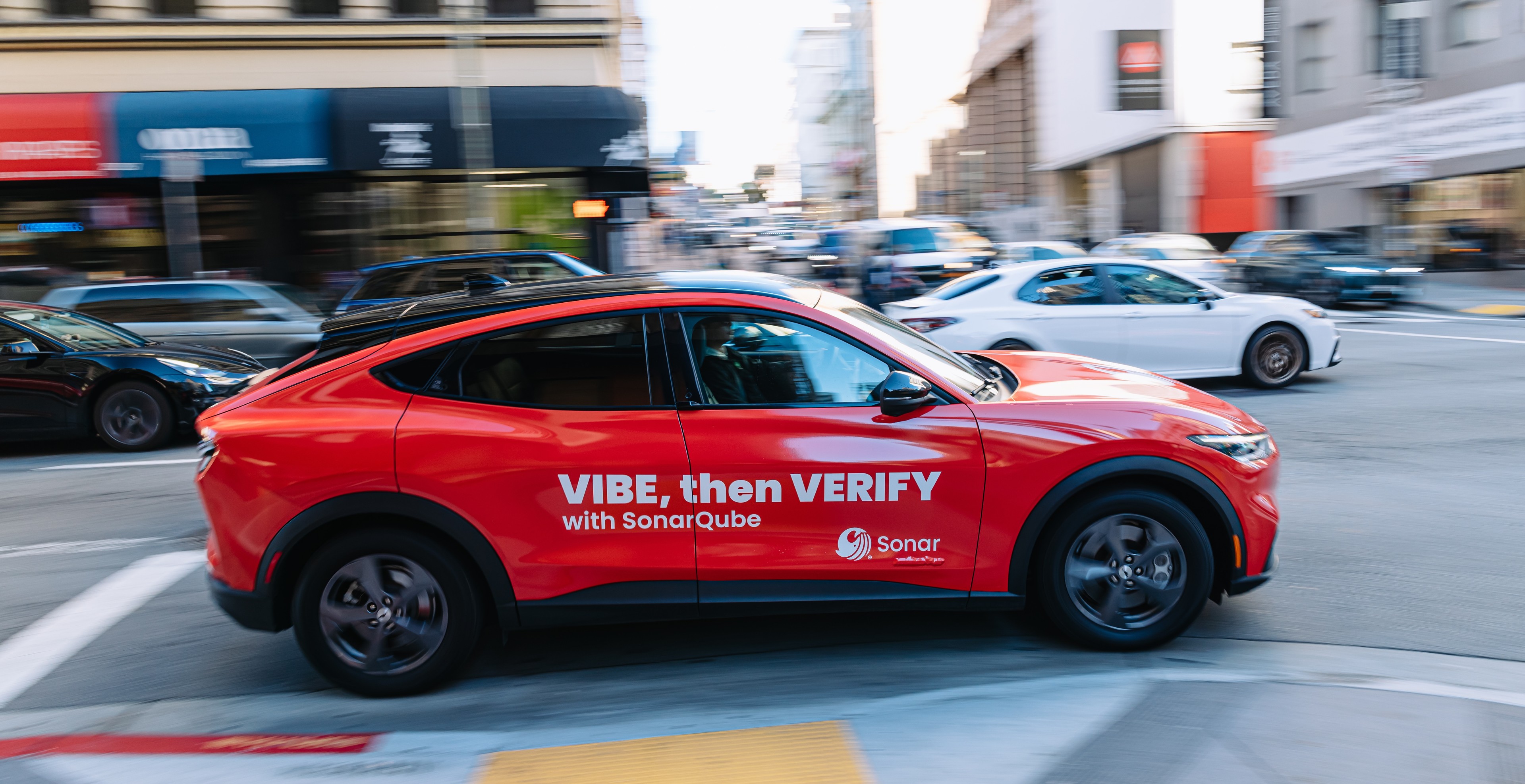Sonar OOH wrapped car campaign in San Francisco via GOOD TRAFFIC