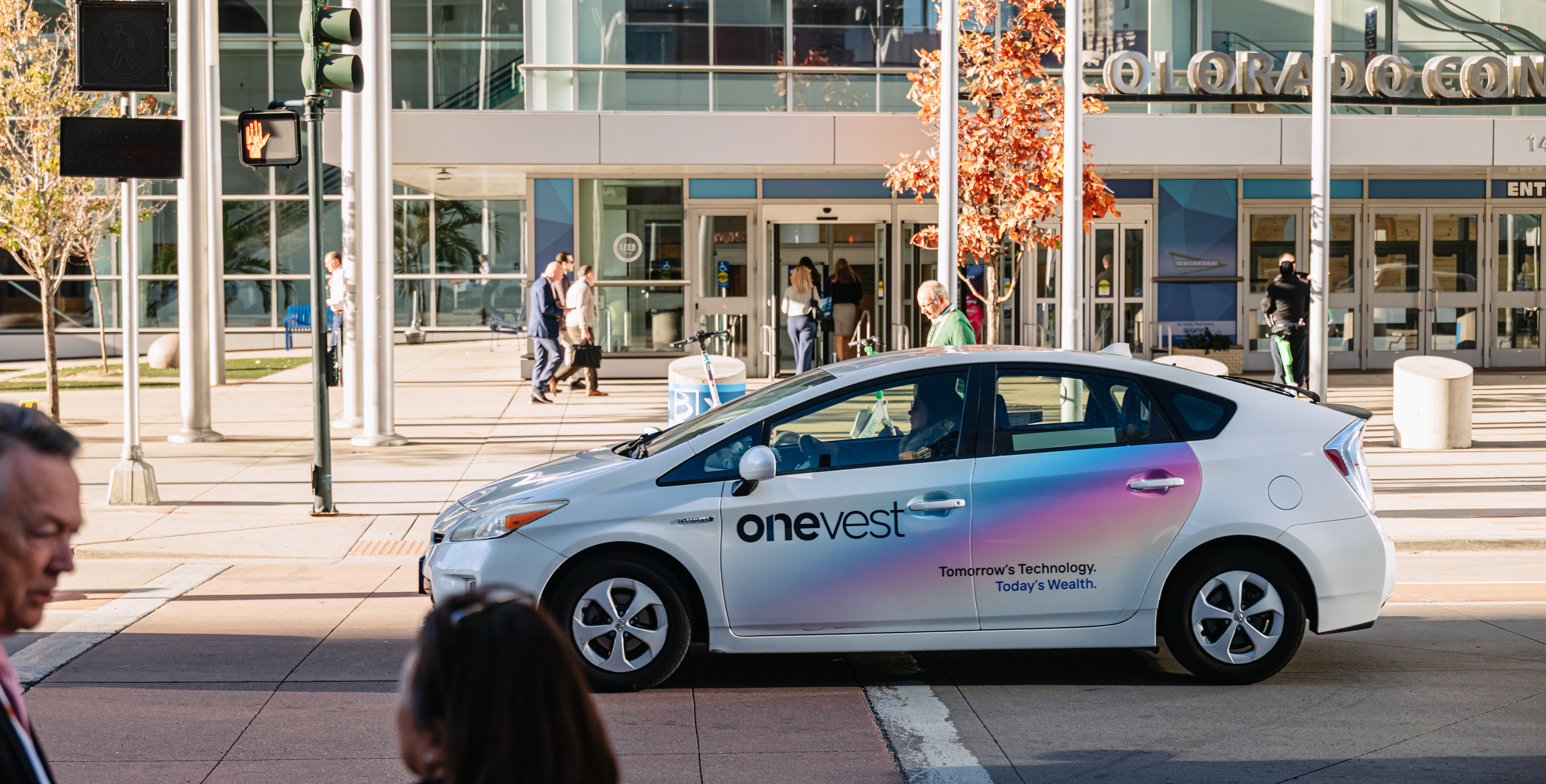 OneVest wrapped car OOH campaign in Denver via GOOD TRAFFIC
