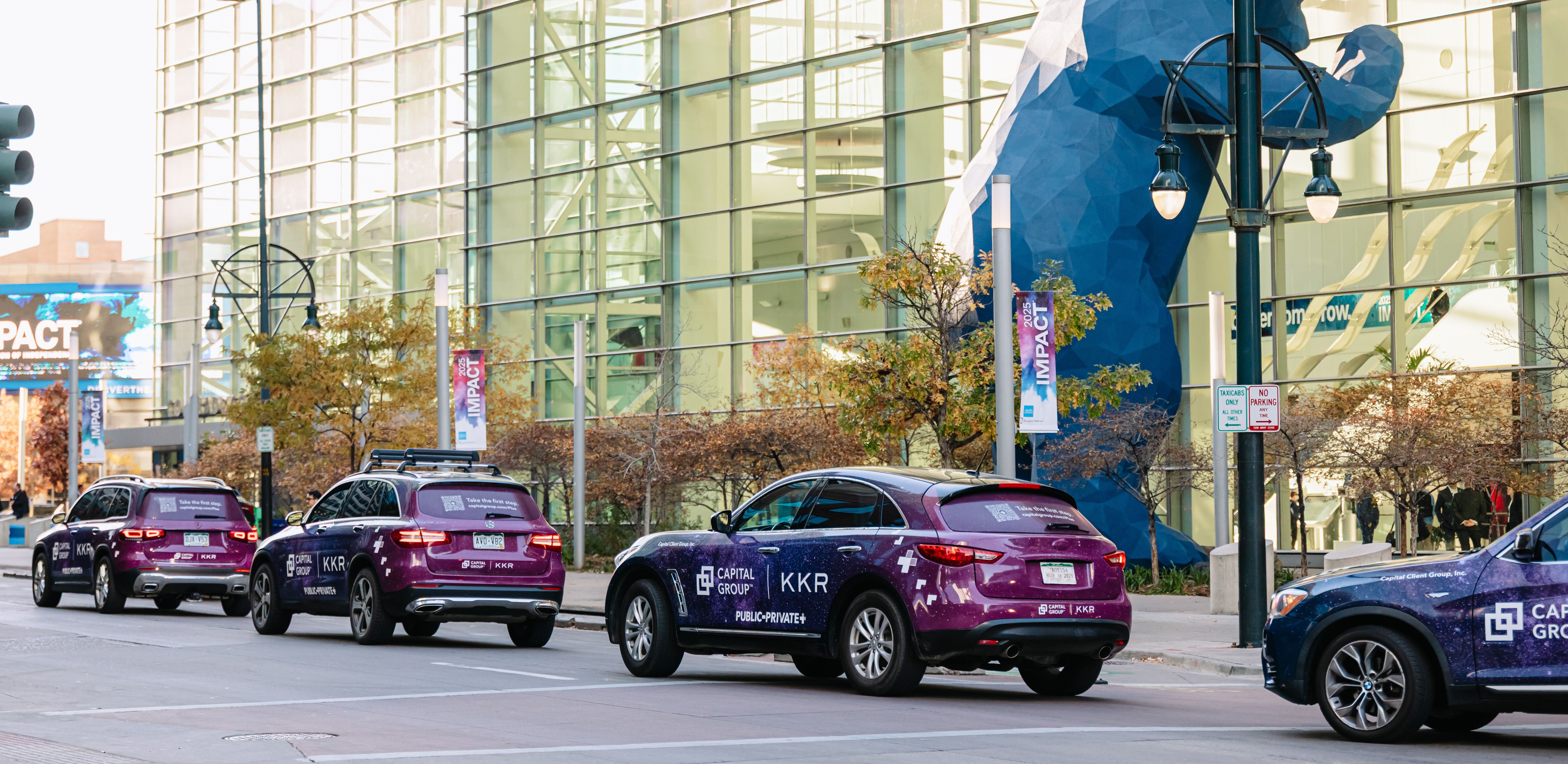 Capital Group wrapped car OOH campaign in Denver via GOOD TRAFFIC
