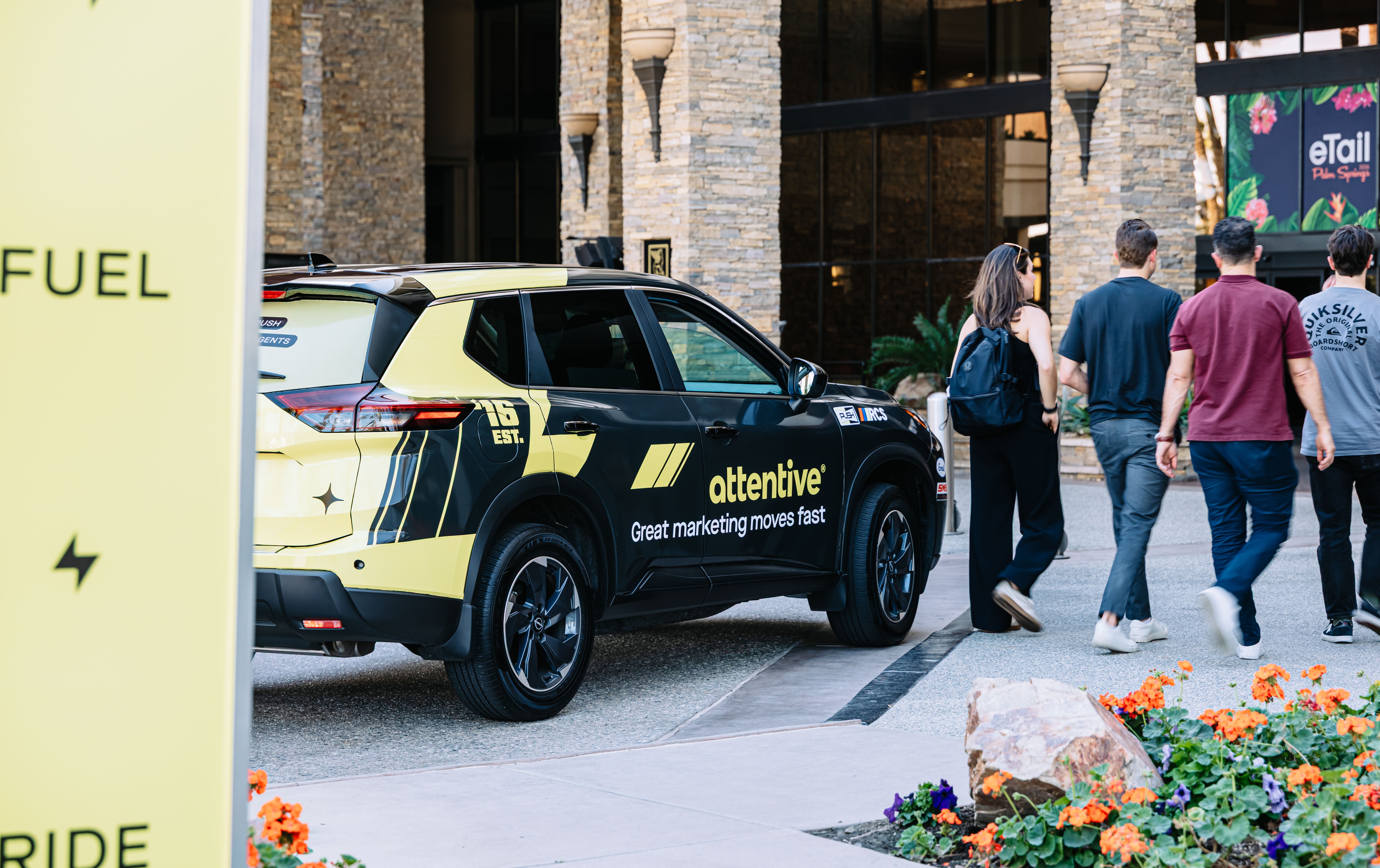 Attentive wrapped car OOH campaign