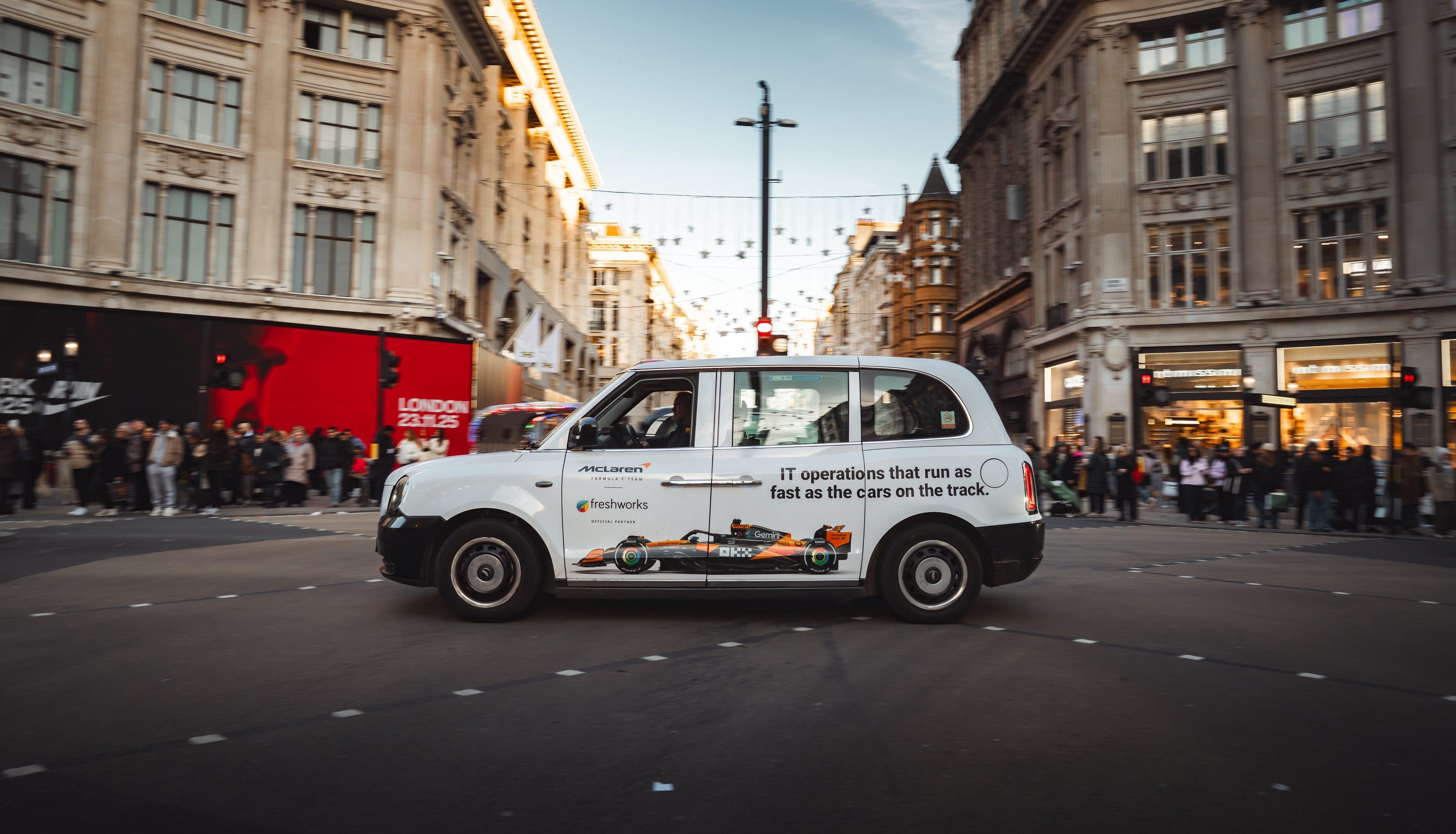 Freshworks wrapped car OOH campaign in London UK via GOOD TRAFFIC