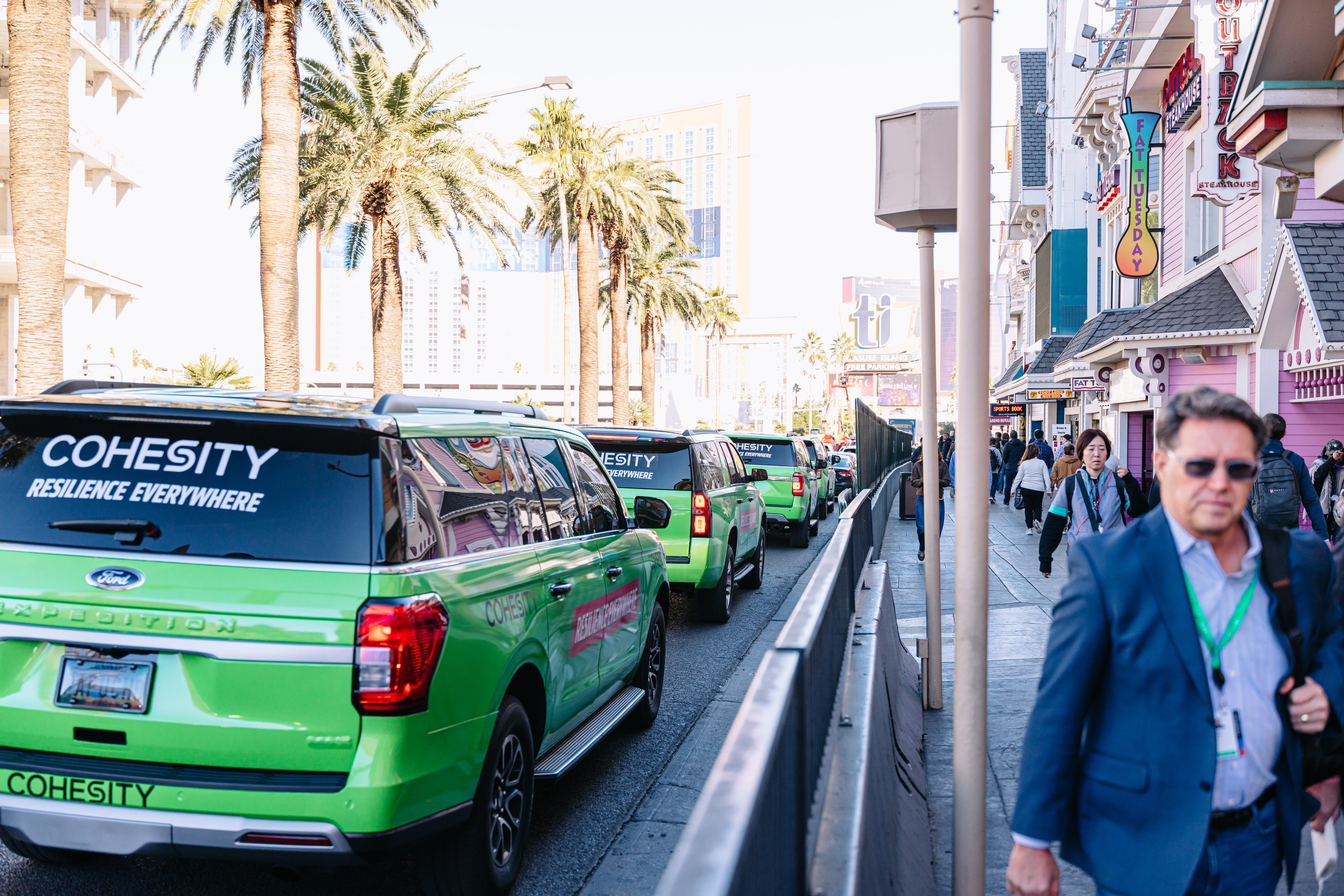 Cohesity wrapped car OOF campaign in Vegas via GOOD TRAFFIC