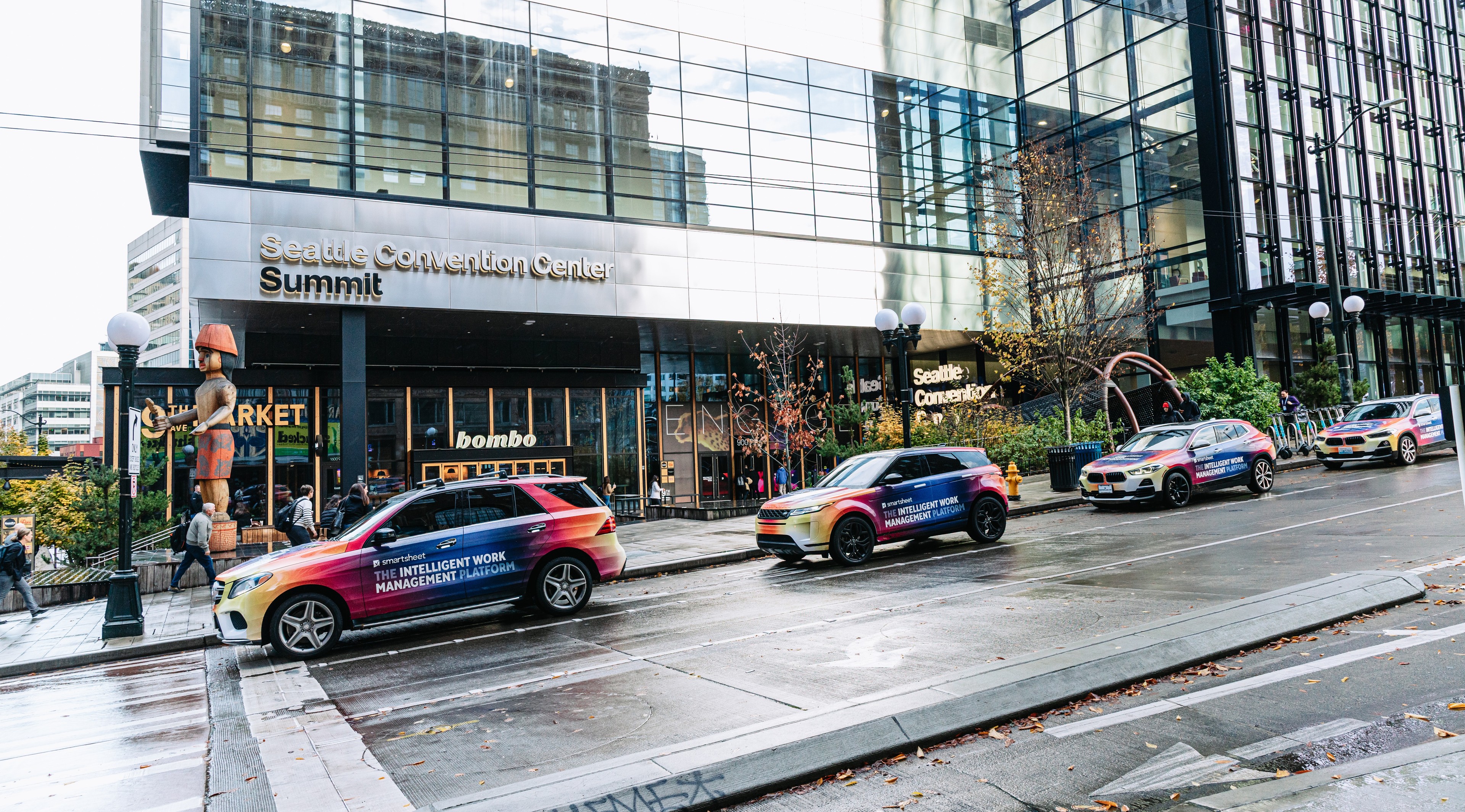 Smartsheet wrapped car OOH campaign in Seattle via GOOD TRAFFIC