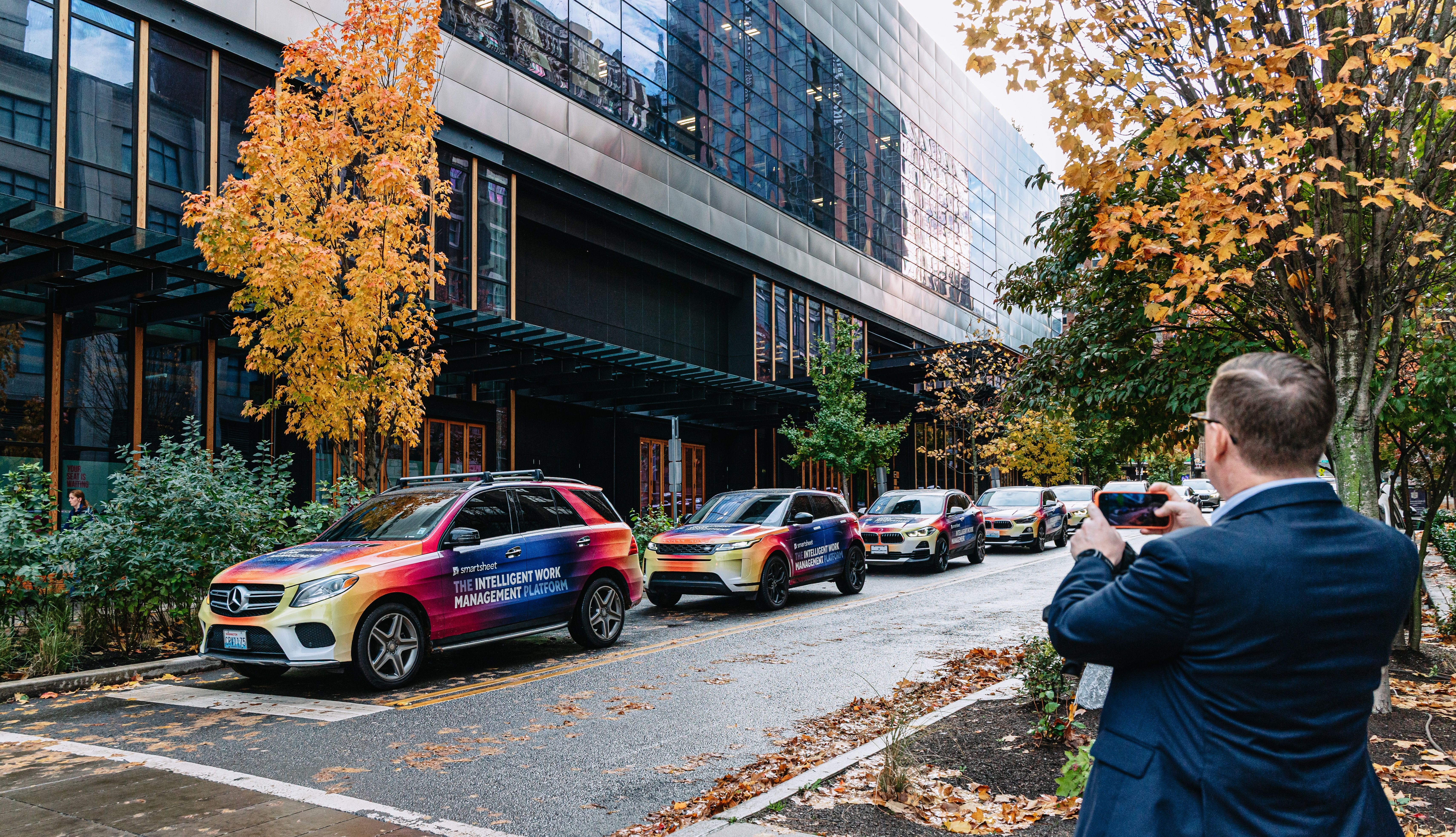 Smartsheet wrapped car OOH campaign in Seattle via GOOD TRAFFIC