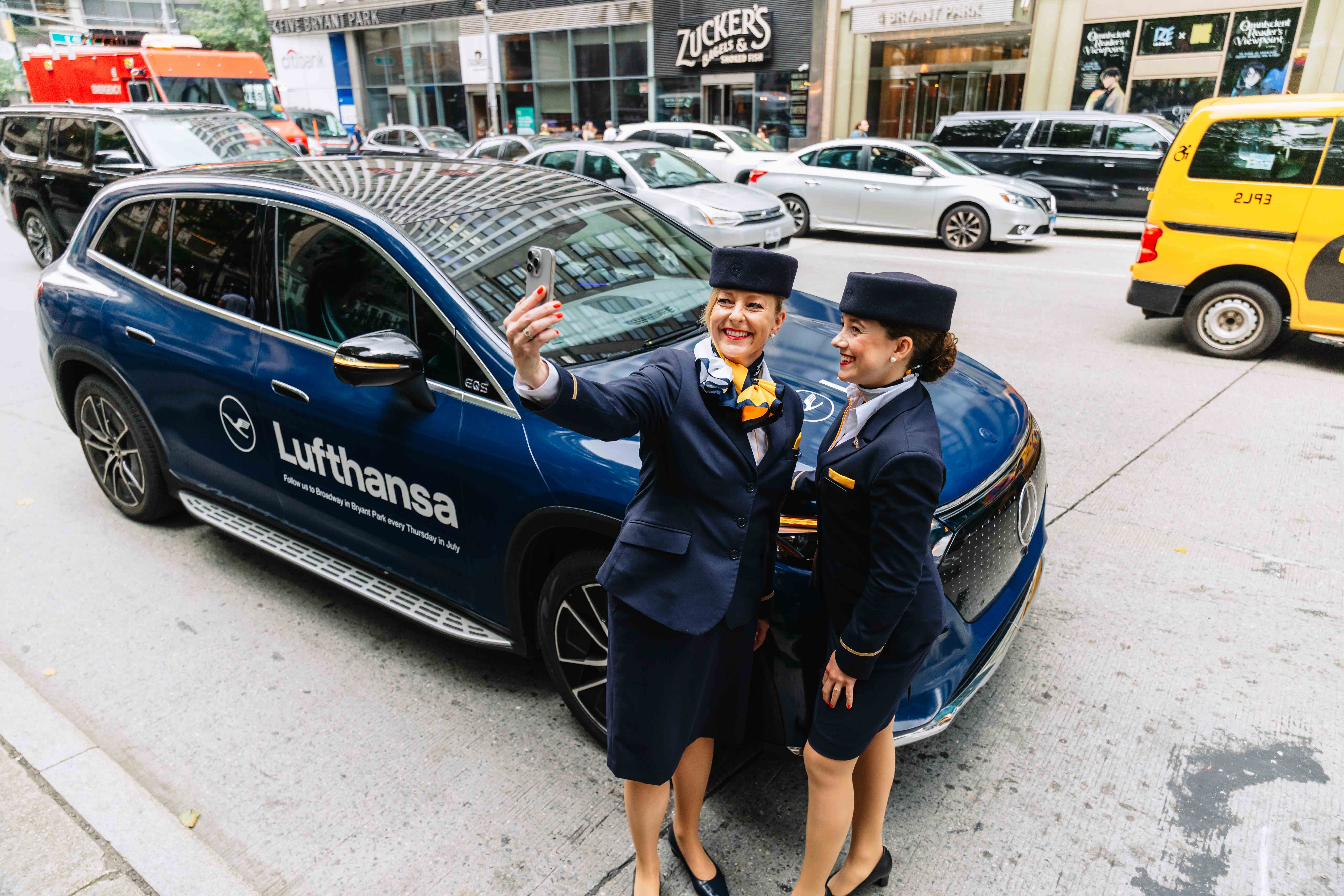 Lufthansa rideshare advertising campaign in NYC via Good Traffic