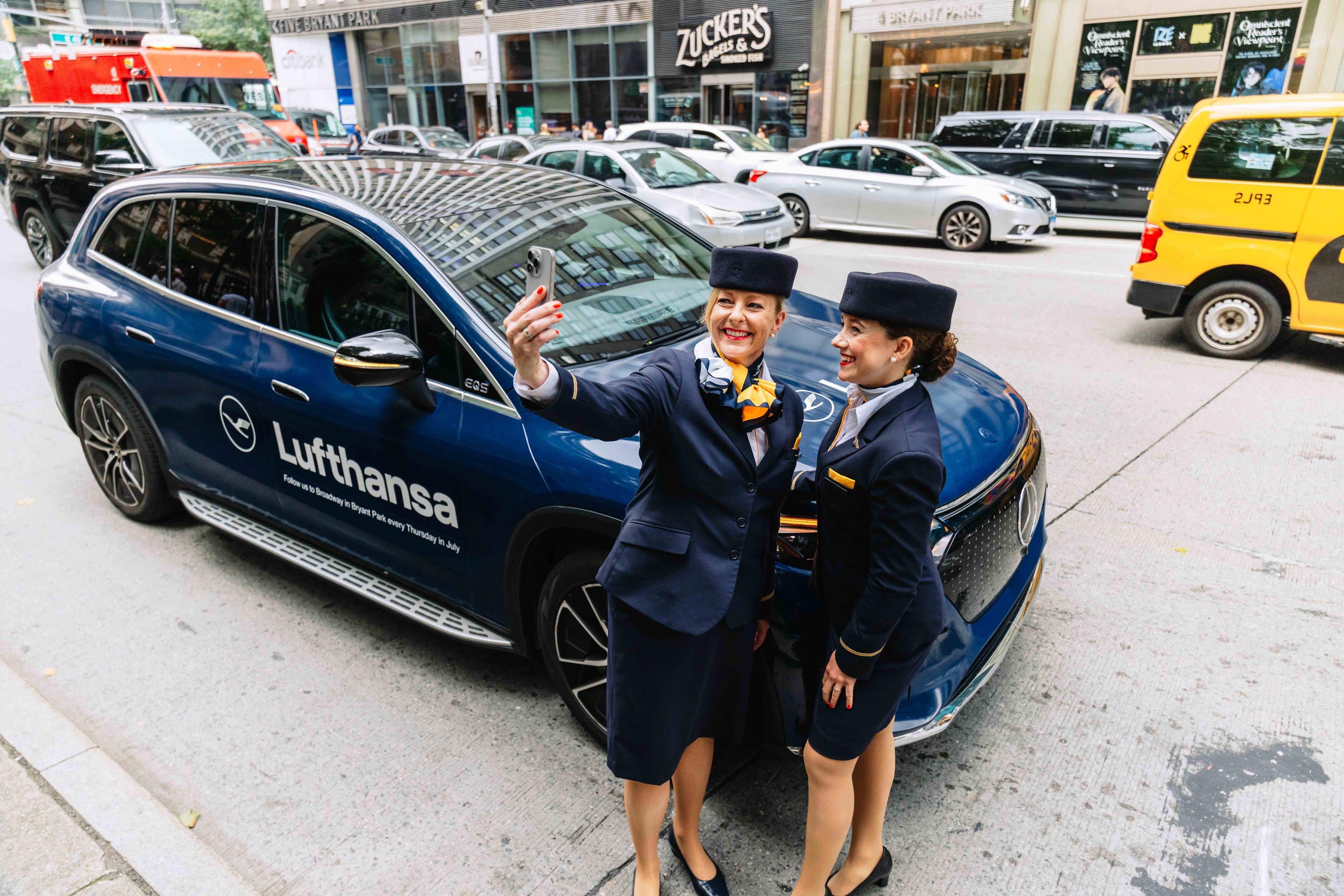 Lufthansa rideshare advertising campaign in NYC via Good Traffic
