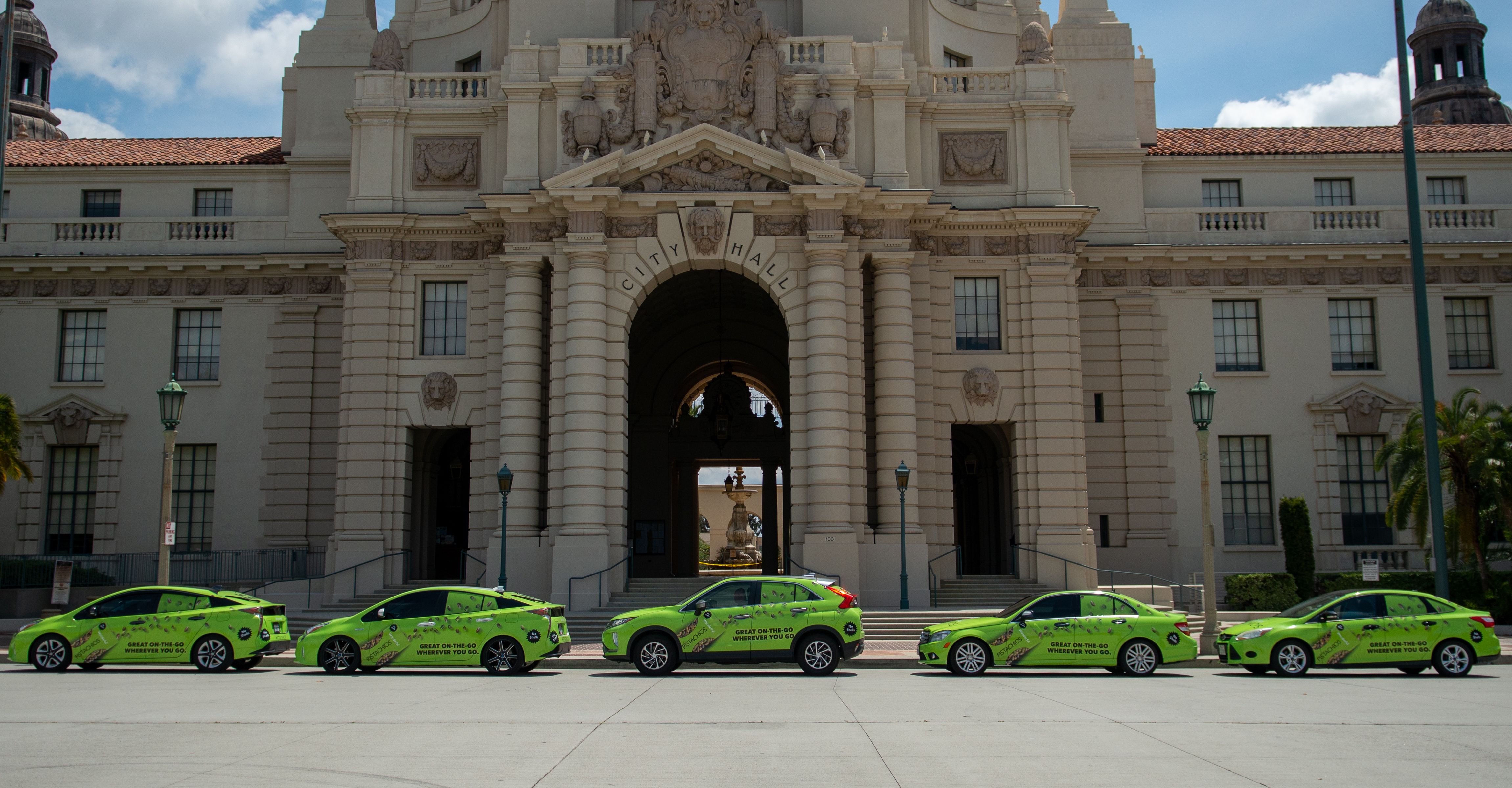Wonderful Pistachio wrapped car OOH campaign