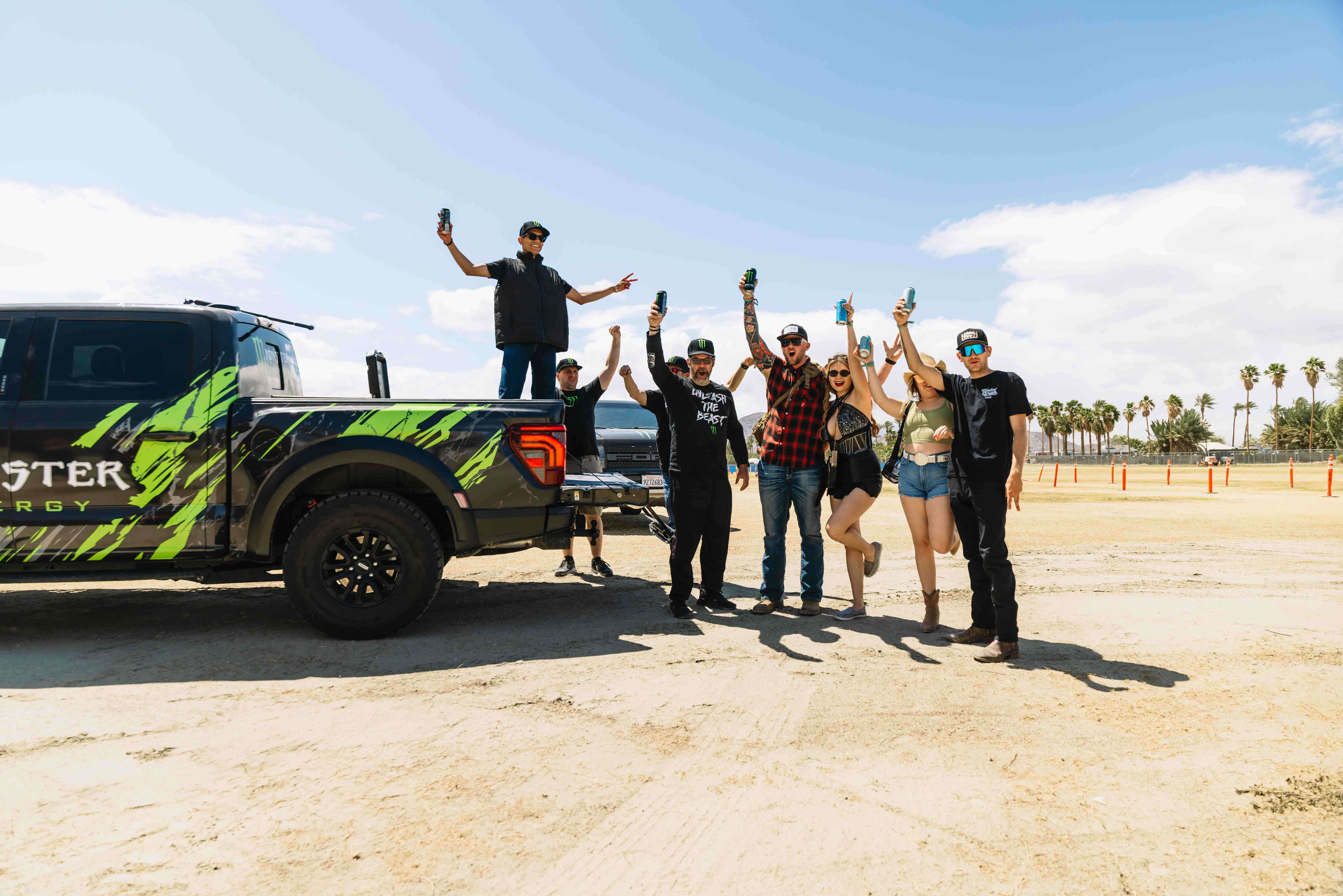Crowd at Stagecoach music festival with wrapped vehicle 