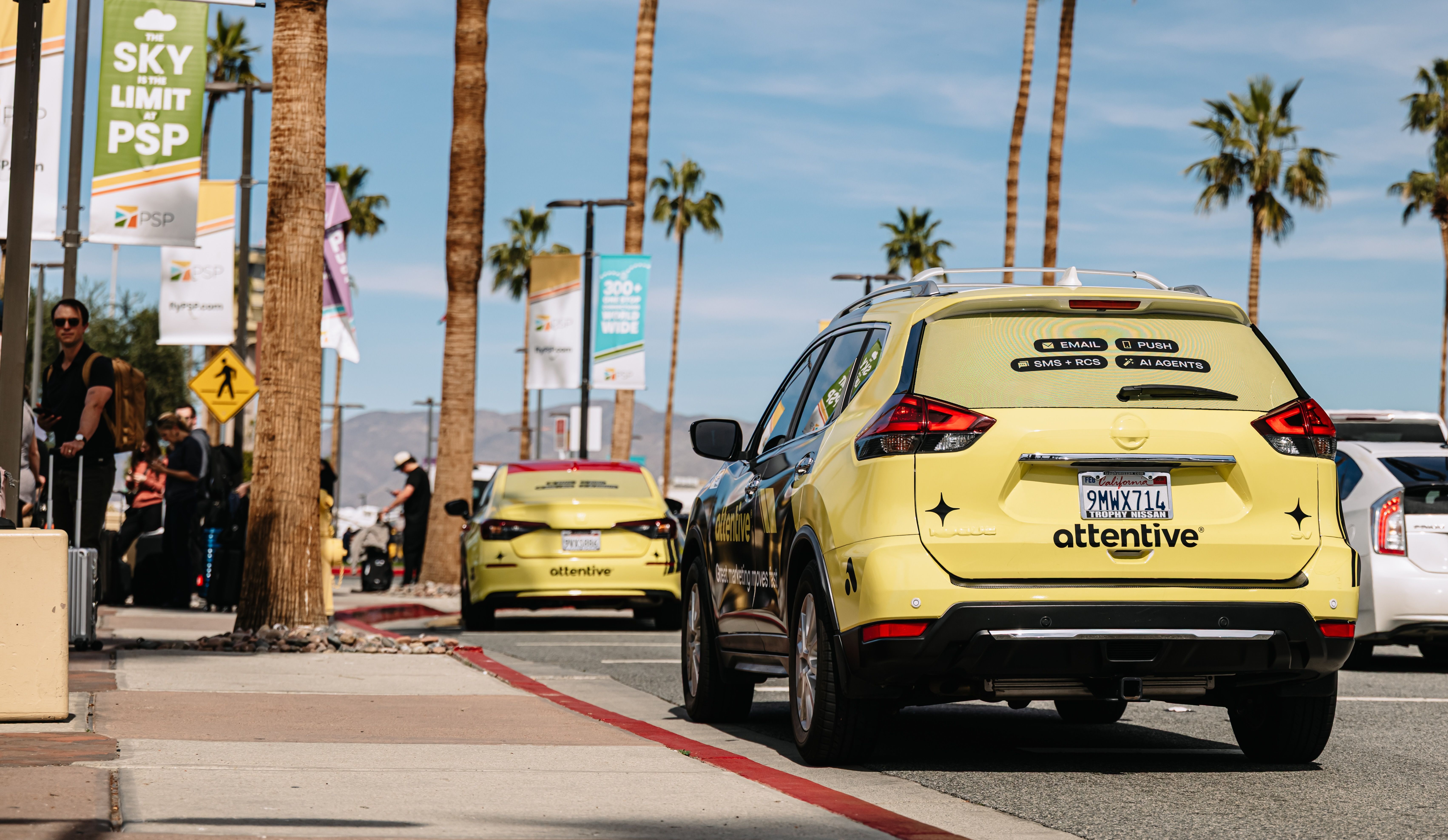 Attentive wrapped car OOH campaign