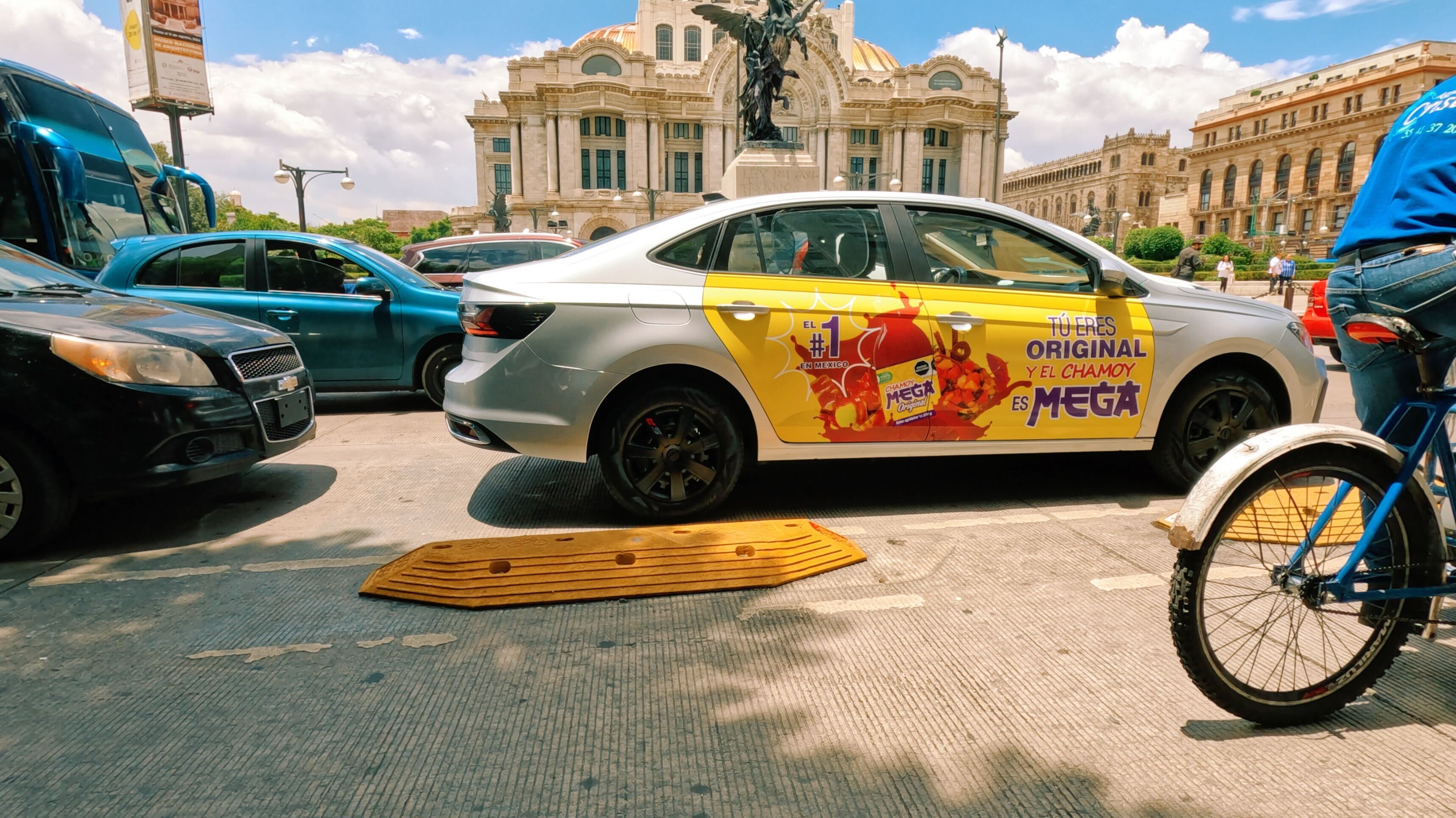 Chamoy Mega wrapped car campaign