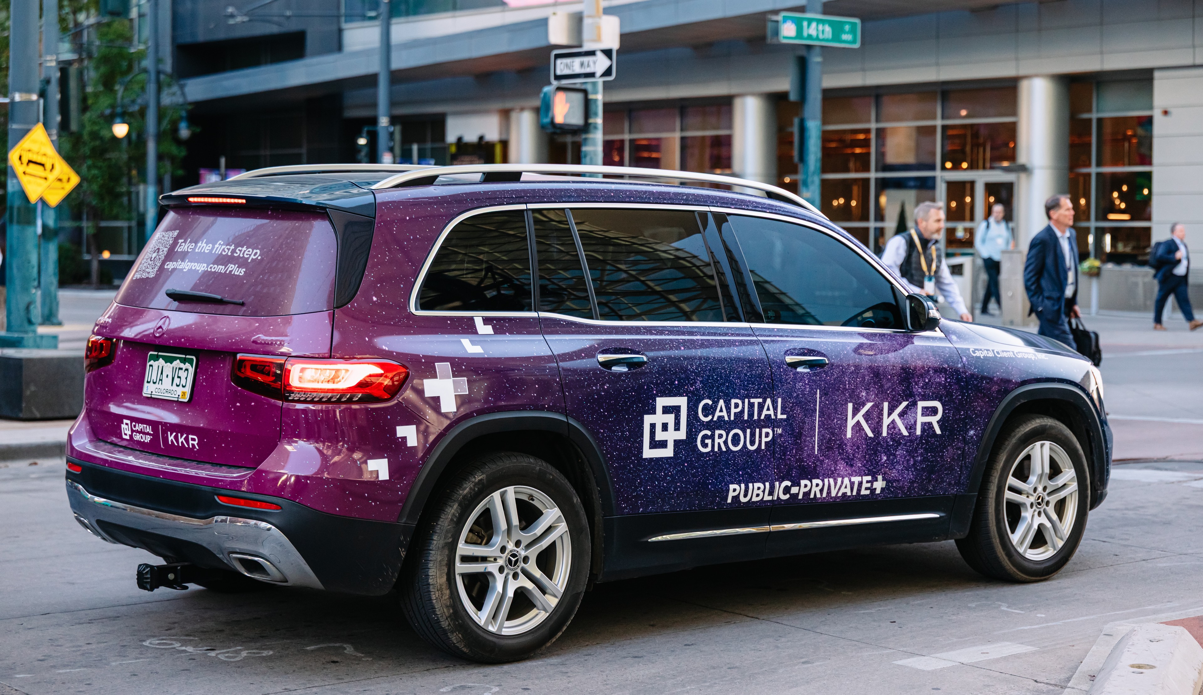 Capital Group wrapped car OOH campaign in Denver via GOOD TRAFFIC