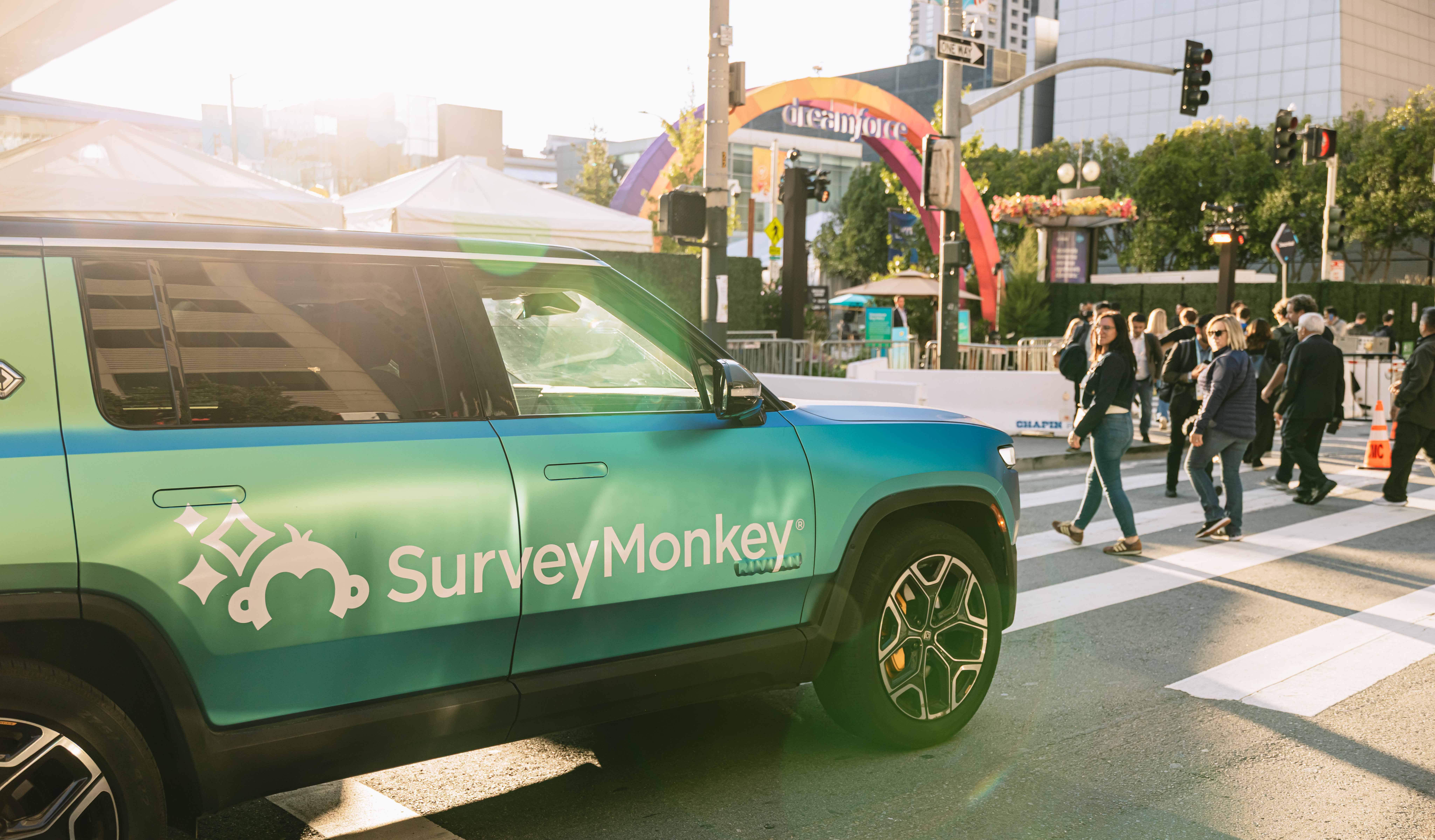 SurveyMonkey wrapped cars at Dreamforce