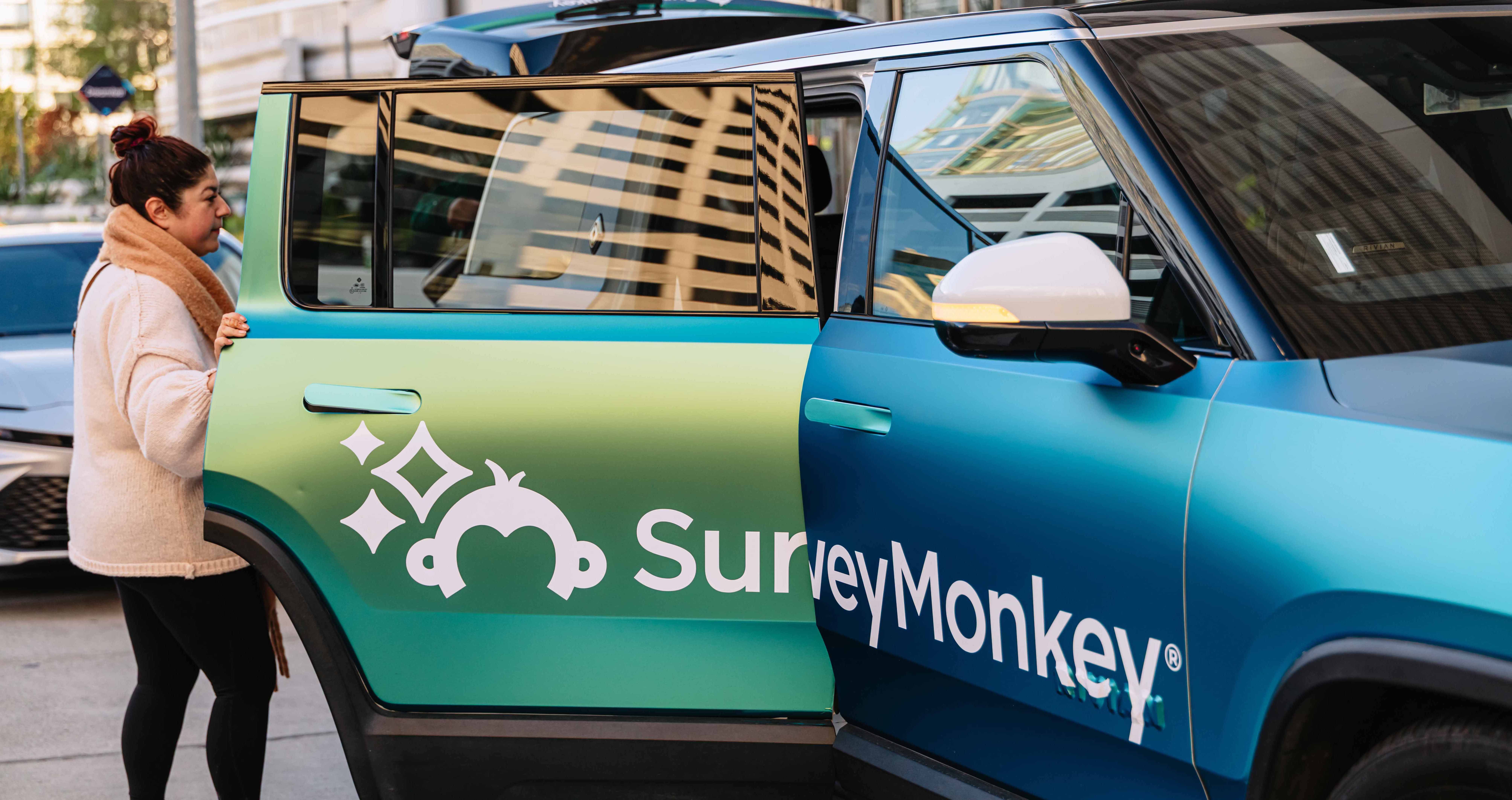 SurveyMonkey wrapped car campaign at Dreamforce