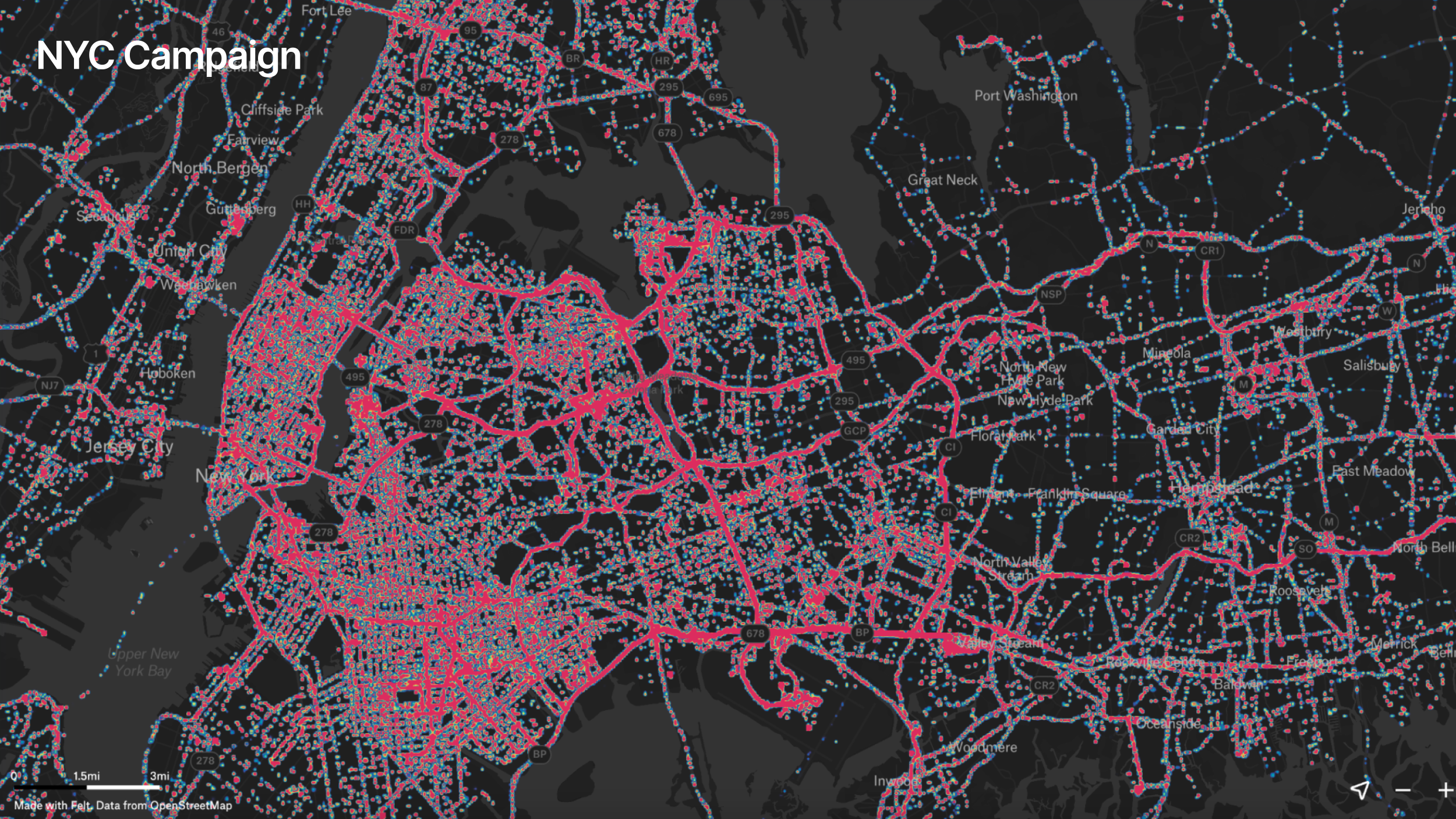 sandals nyc campaign heatmap